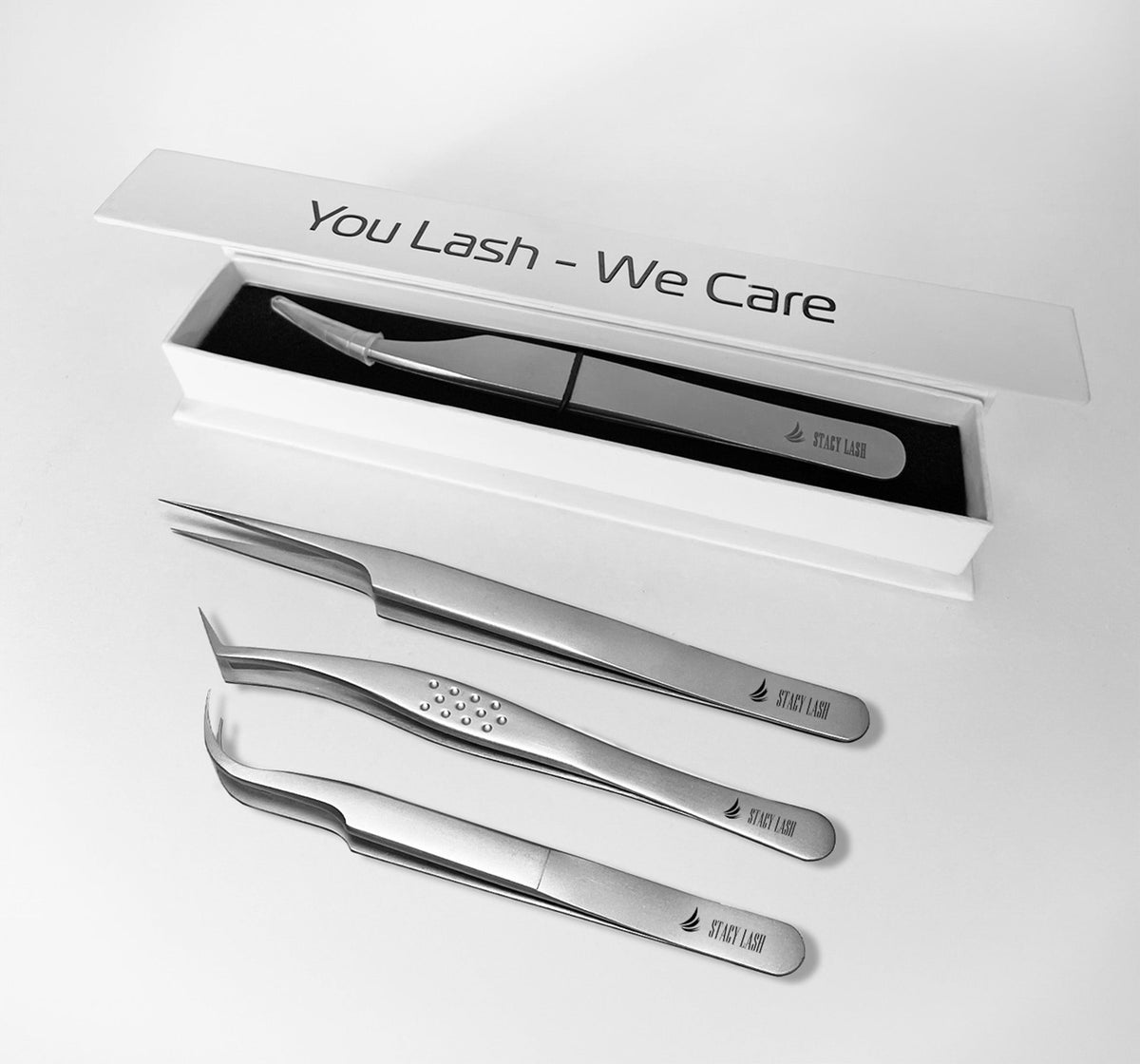 Stacy Lash Tweezers in different shapes