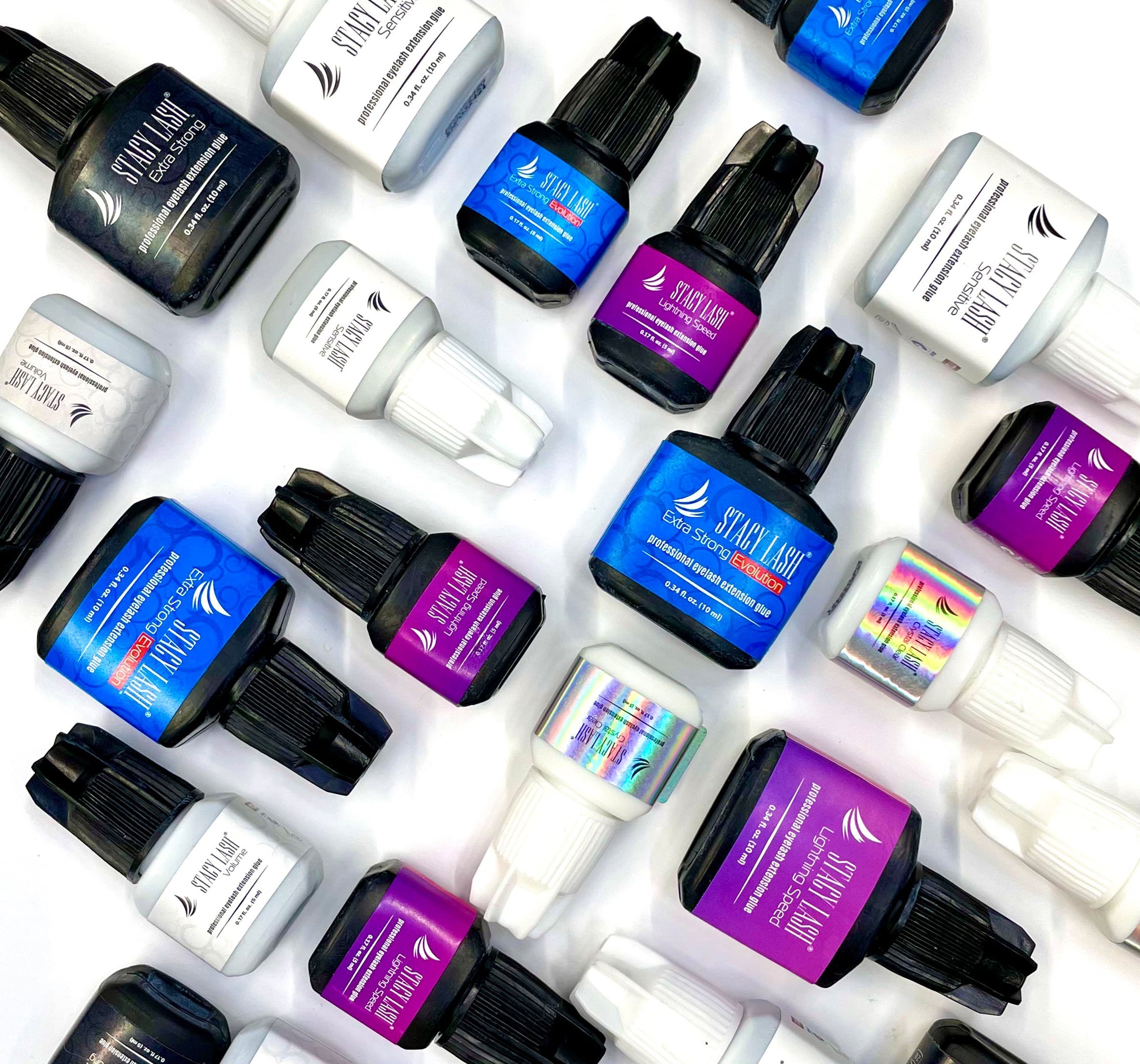 lots of Stacy Lash glues in composition