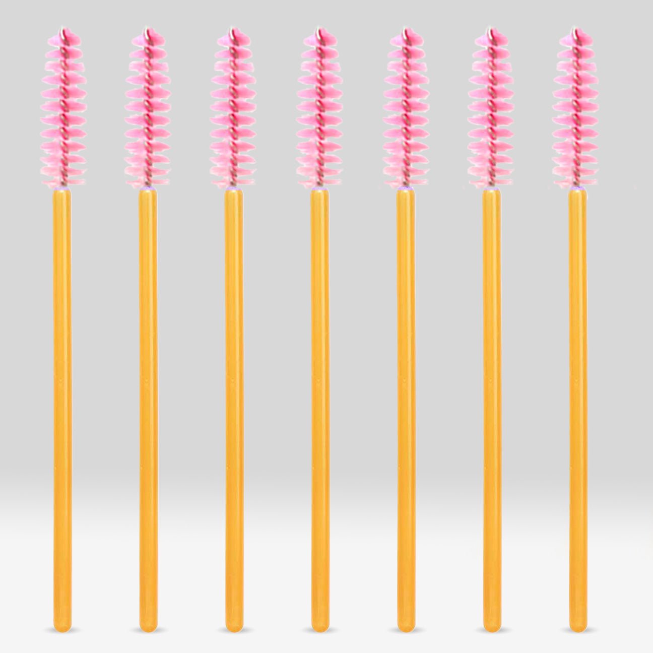 Disposable Gold Mascara Brush (100pcs) - Pink
