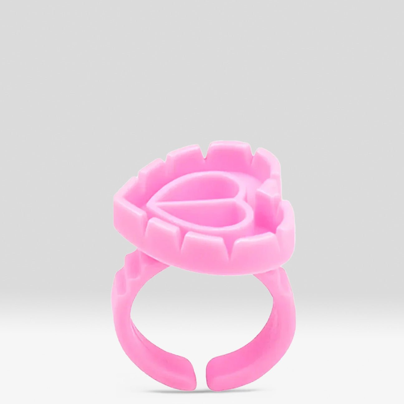 Easy Fan Glue Ring (100 pcs) - Pink heart