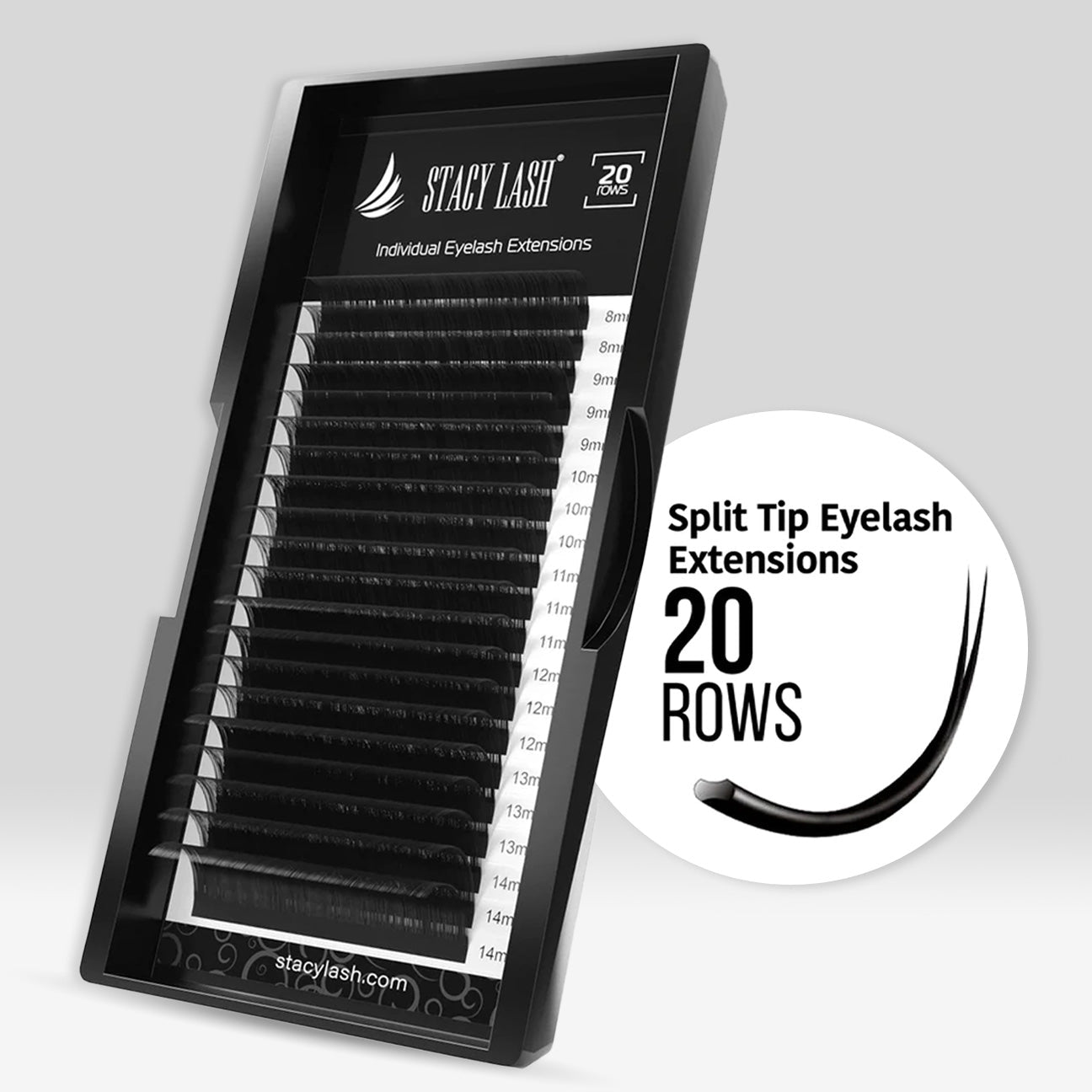 Sale❗️ 20 Rows - Split Tip Flat Eyelash Extensions B Curl - 0.15