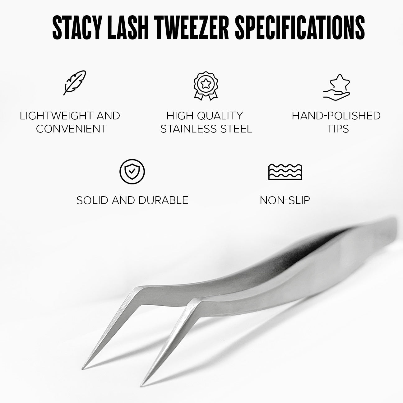 Stacy Lash Bundle: Evolution 5ml & STL - 11 Eyelash Extension Tweezers -