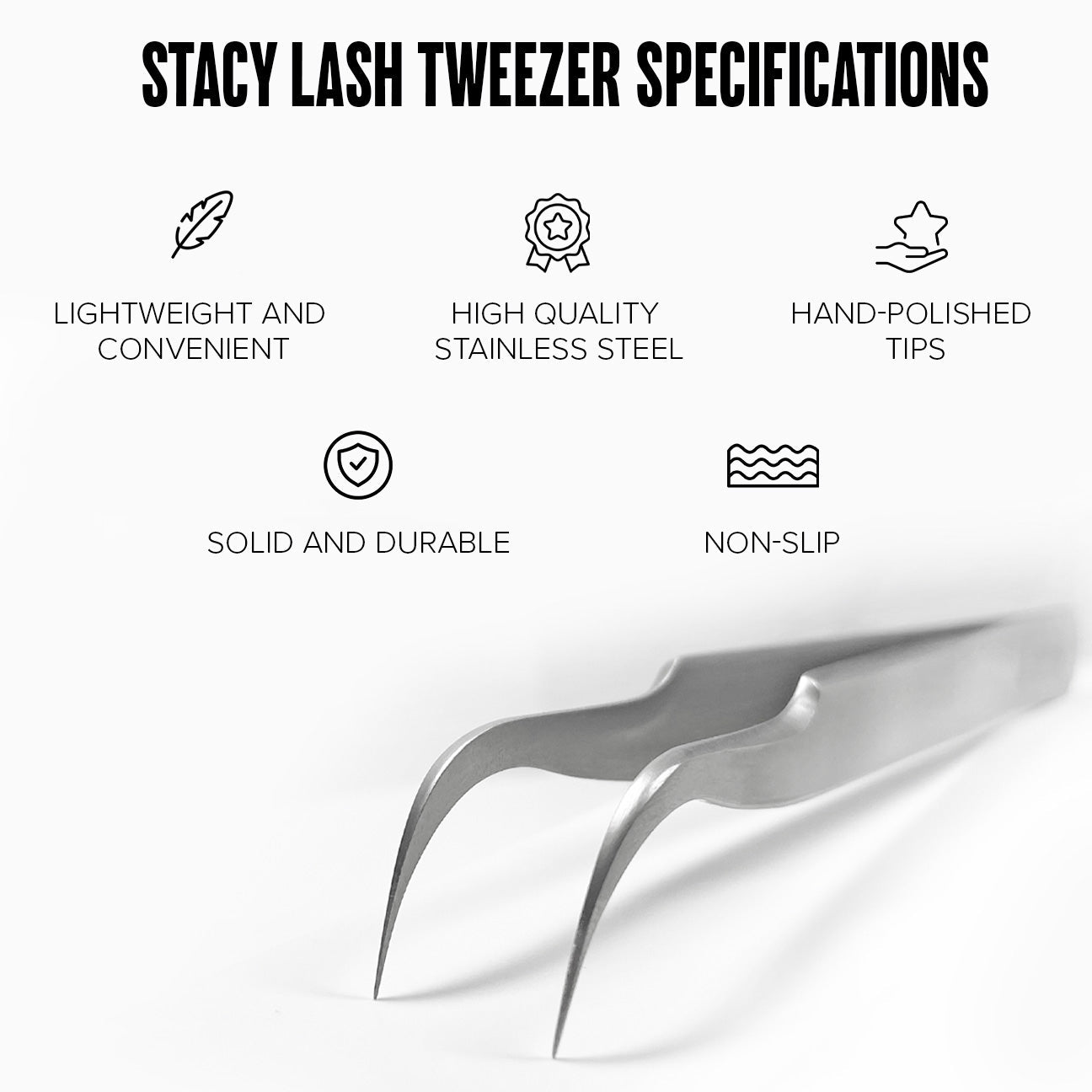 Stacy Lash Bundle: Evolution 5ml & STL - 8 Eyelash Extension Tweezers -