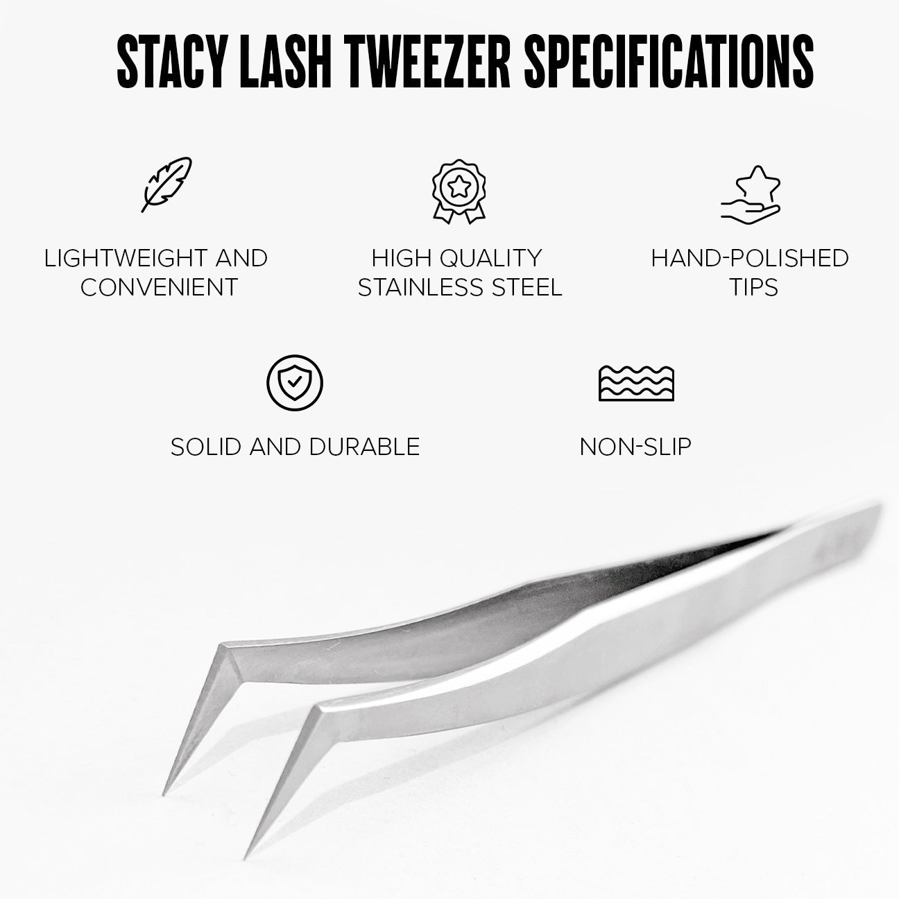 Stacy Lash Bundle: Evolution 5ml & STL4 & STL5 Lash Extension Tweezers -