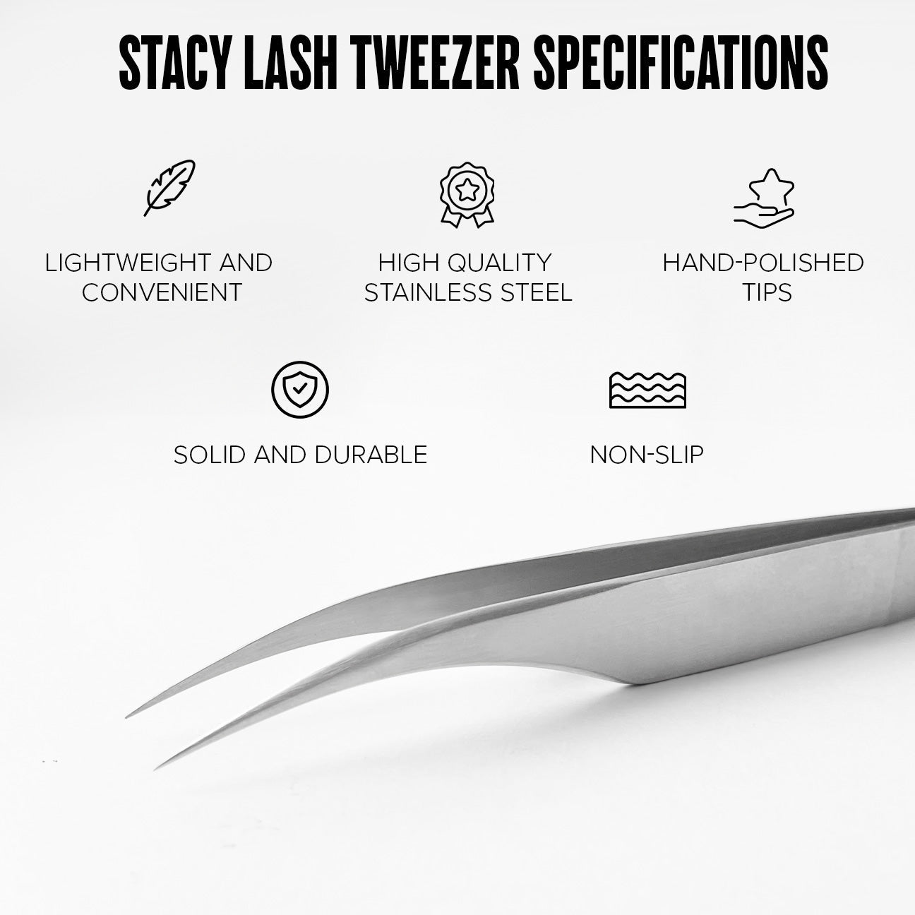 Stacy Lash Bundle: Extra Strong 5ml & STL1 & STL6 Lash Extension Tweezers -