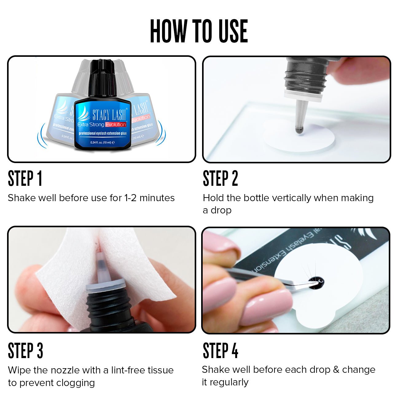 Stacy Lash Extra Strong Evolution Eyelash Extension Glue - 10ml -