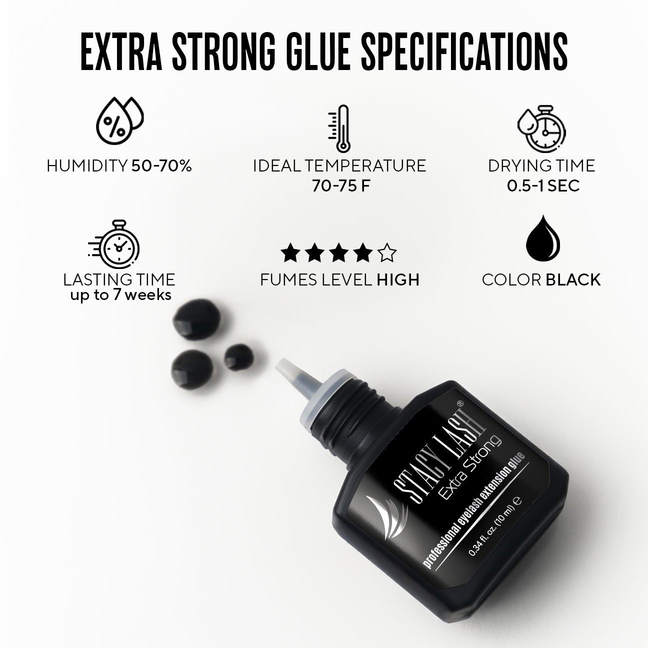 Stacy Lash Extra Strong Eyelash Extension Glue - 10ml -