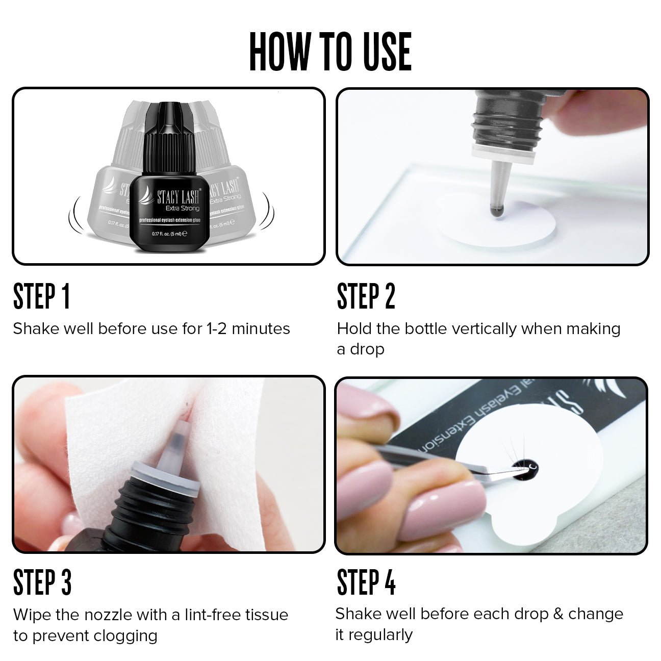Stacy Lash Extra Strong Eyelash Extension Glue - 5ml -