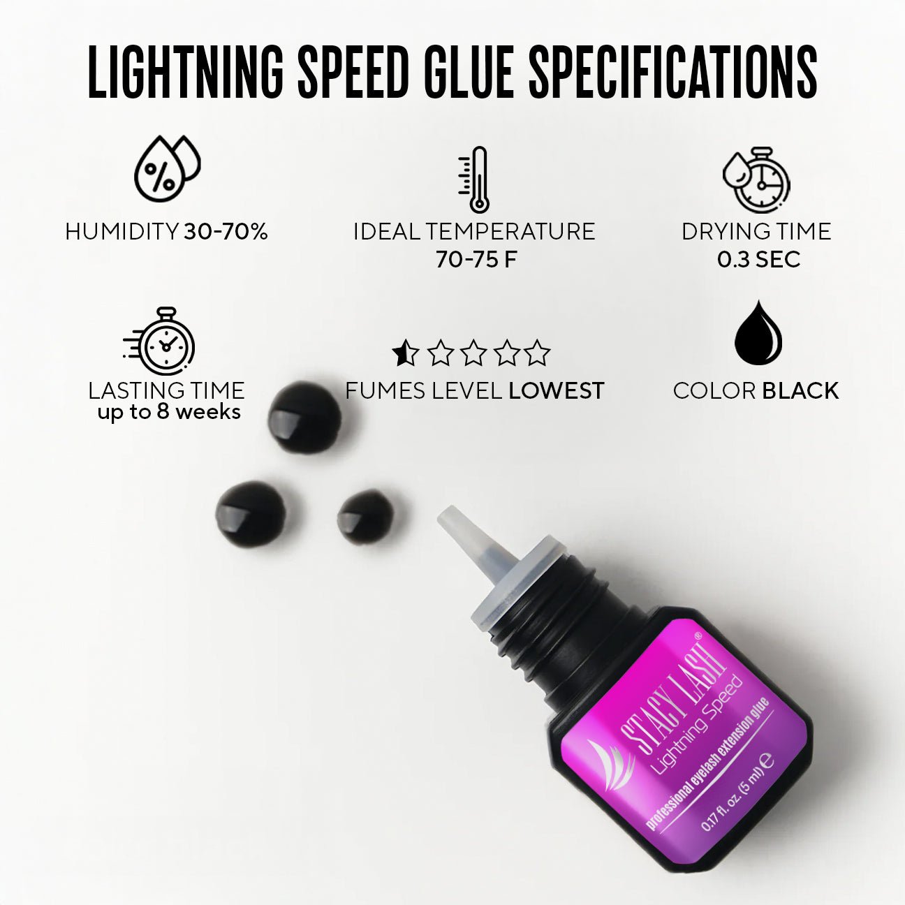 Stacy Lash Lightning Speed Eyelash Extension Glue - 5ml -