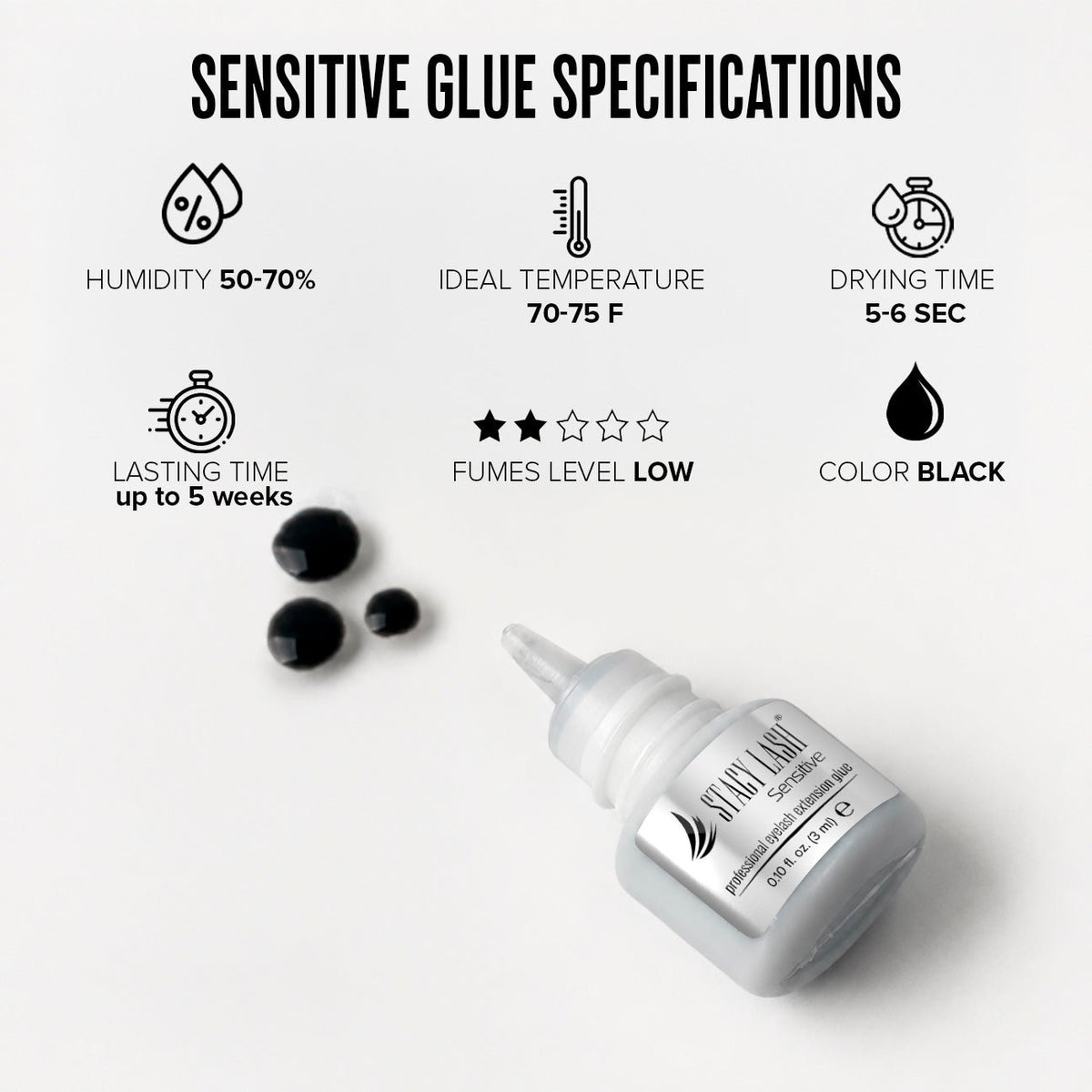 Stacy Lash Sensitive Eyelash Extension Glue - 3ml -