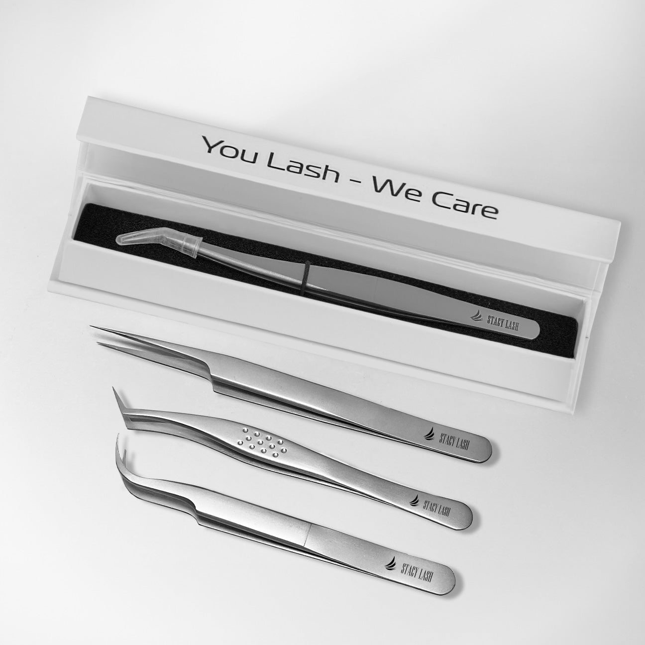 Stacy Lash STL - 12 Curved L - Shaped Multifunctional Tweezers for Eyelash Extensions -