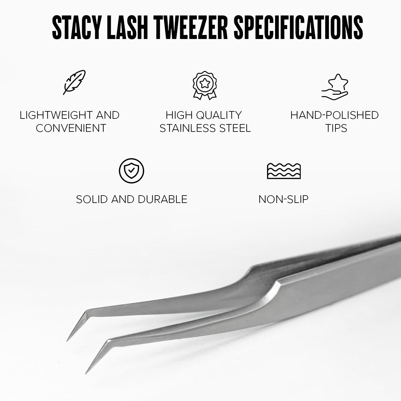 Stacy Lash STL - 13 Curved L - Shaped Multifunctional Tweezers for Eyelash Extensions -