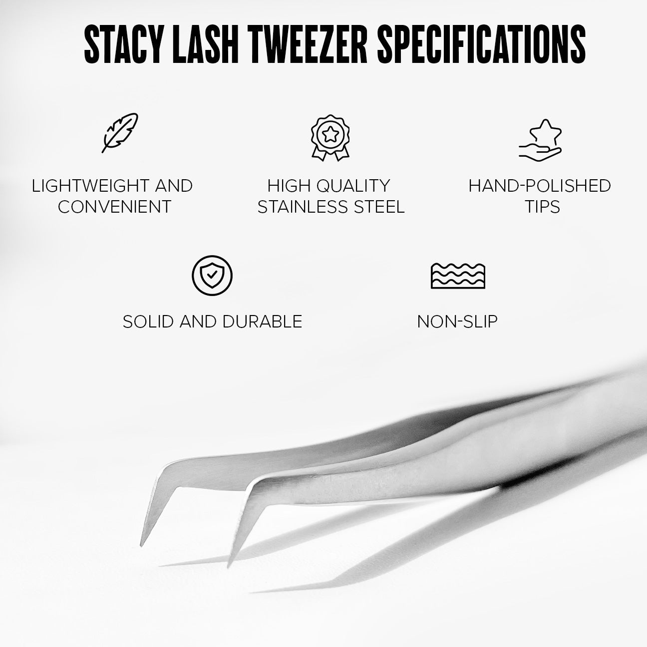 Stacy Lash STL - 9 L - Shaped Volume Tweezers for Eyelash Extensions -