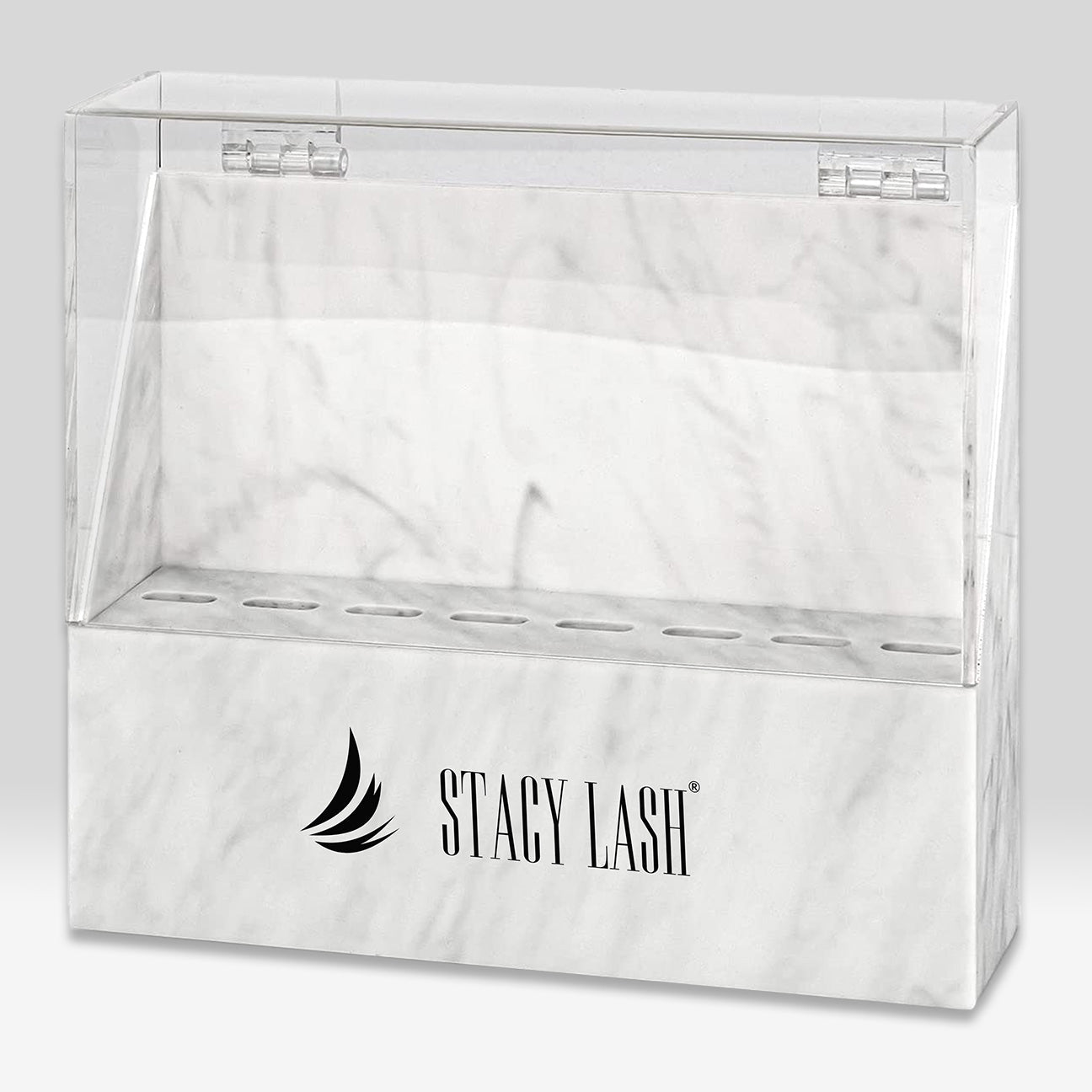 Stacy Lash Tweezer Holder - Storage Rack with Dust Cover - White