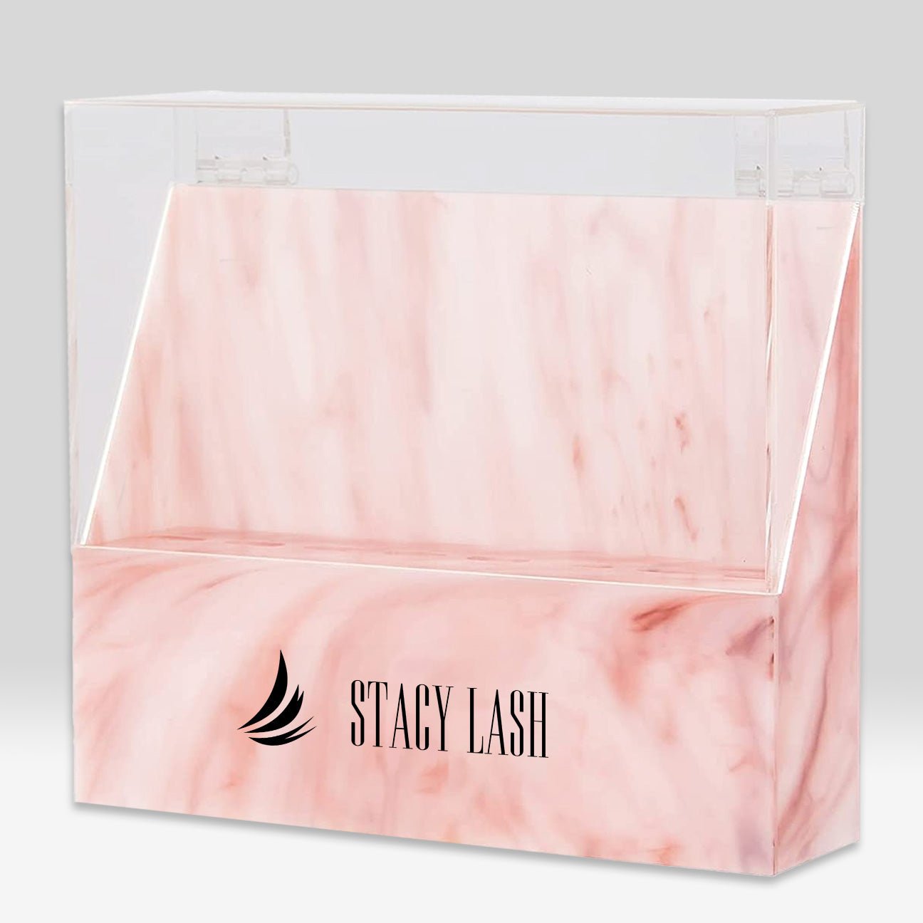 Stacy Lash Tweezer Holder - Storage Rack with Dust Cover - Pink
