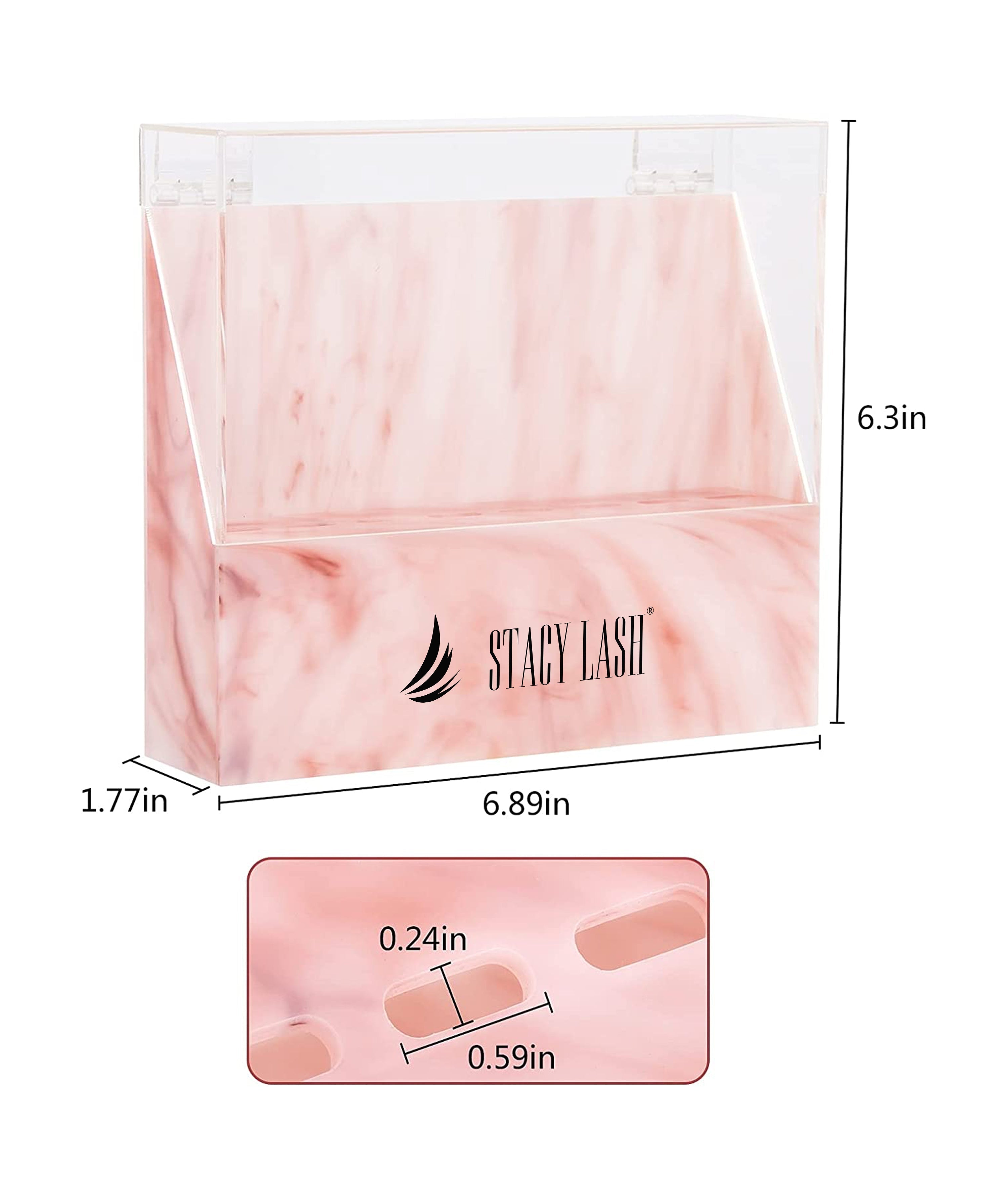 Stacy Lash Tweezer Holder - Storage Rack with Dust Cover - Pink