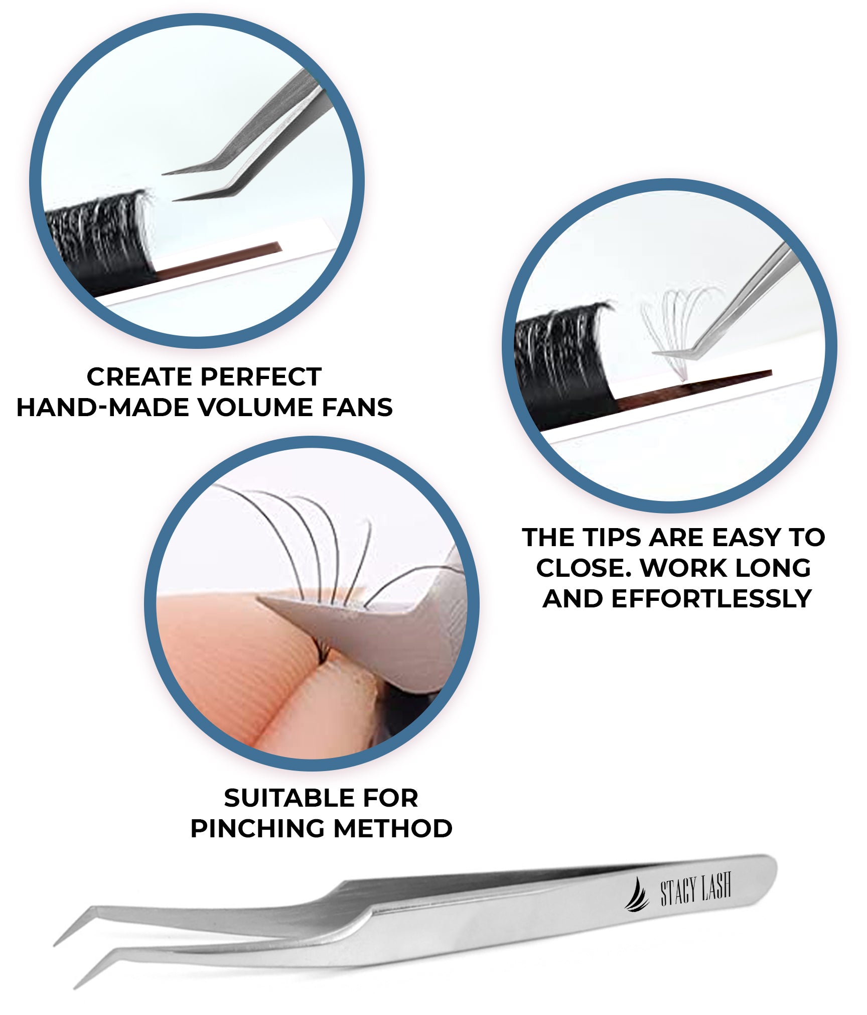 Stacy Lash STL-13 Curved L-Shaped Multifunctional Tweezers for Eyelash Extensions photo 5