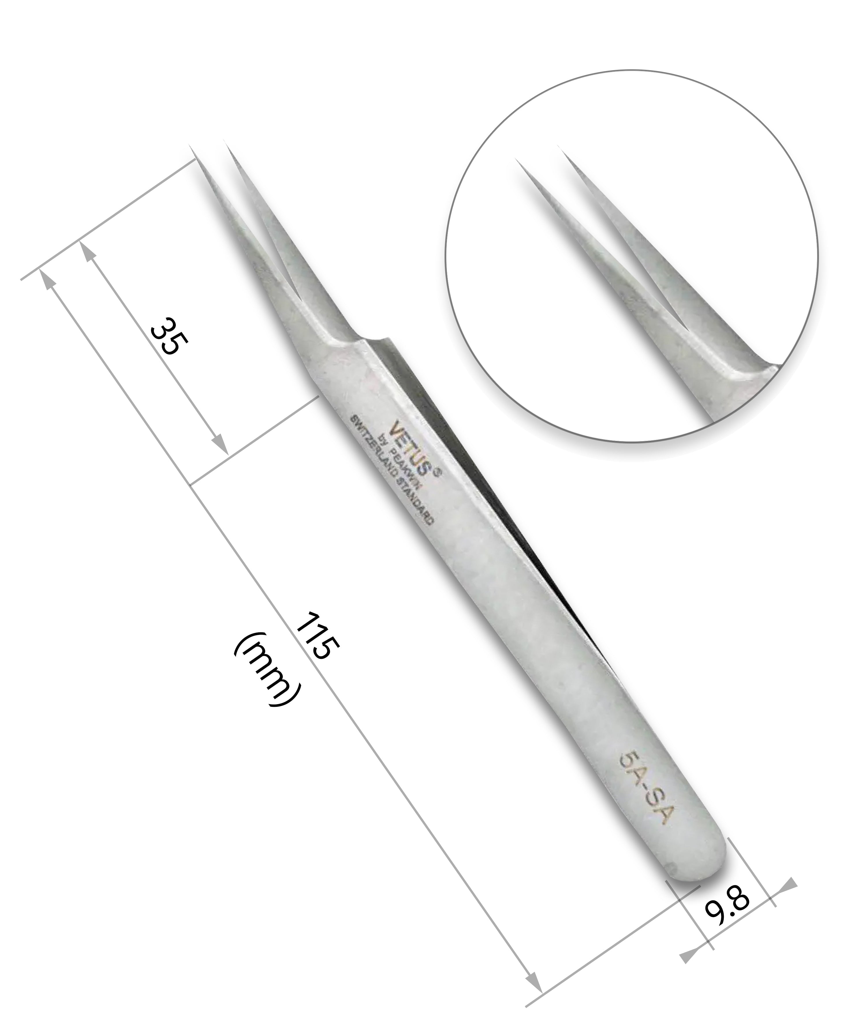 Vetus 5A - SA I - Shape Tweezers for Isolation and Classic Eyelash Extensions -