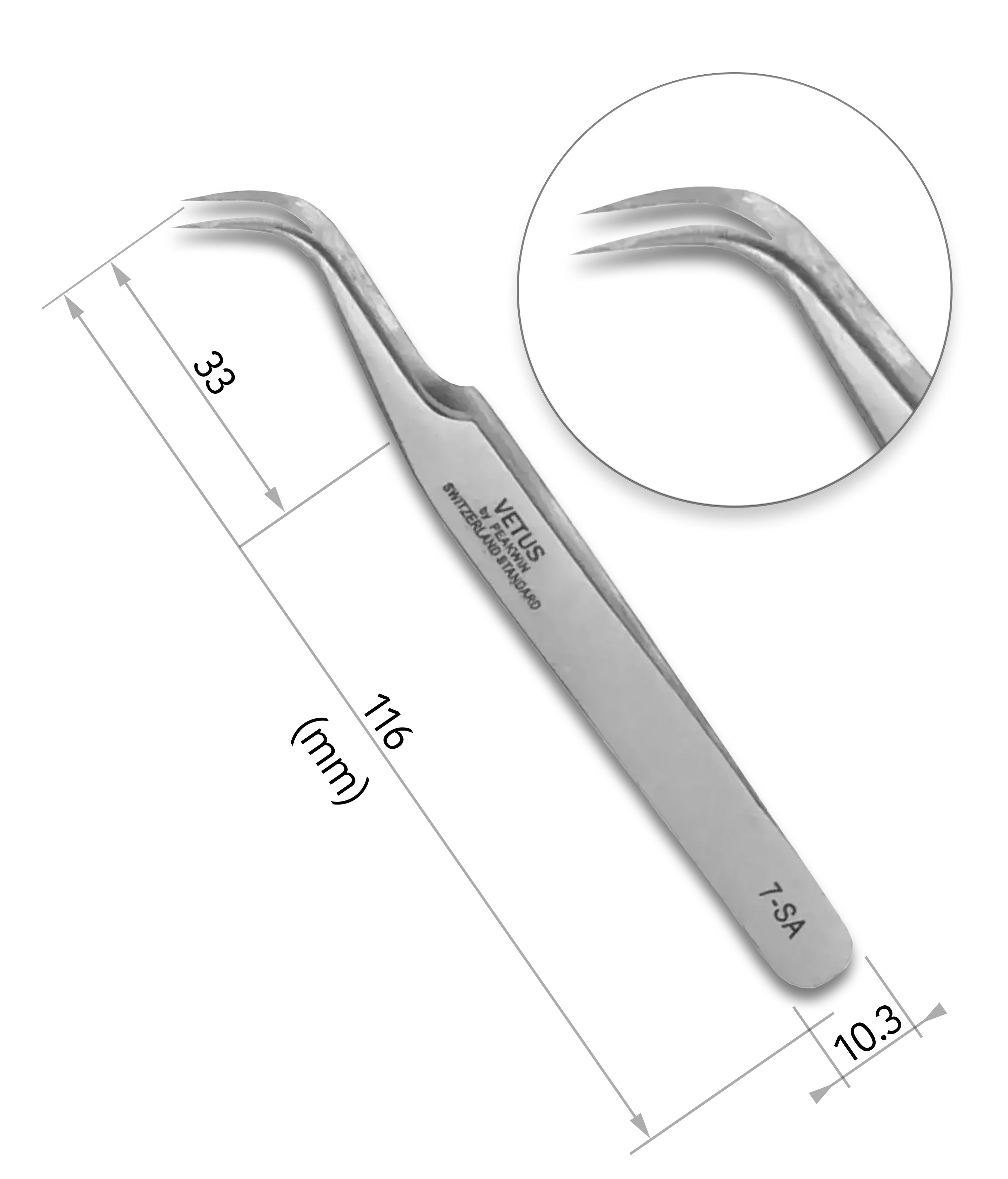 Vetus 7 - SA Classic & Volume Eyelash Extension Tweezers -