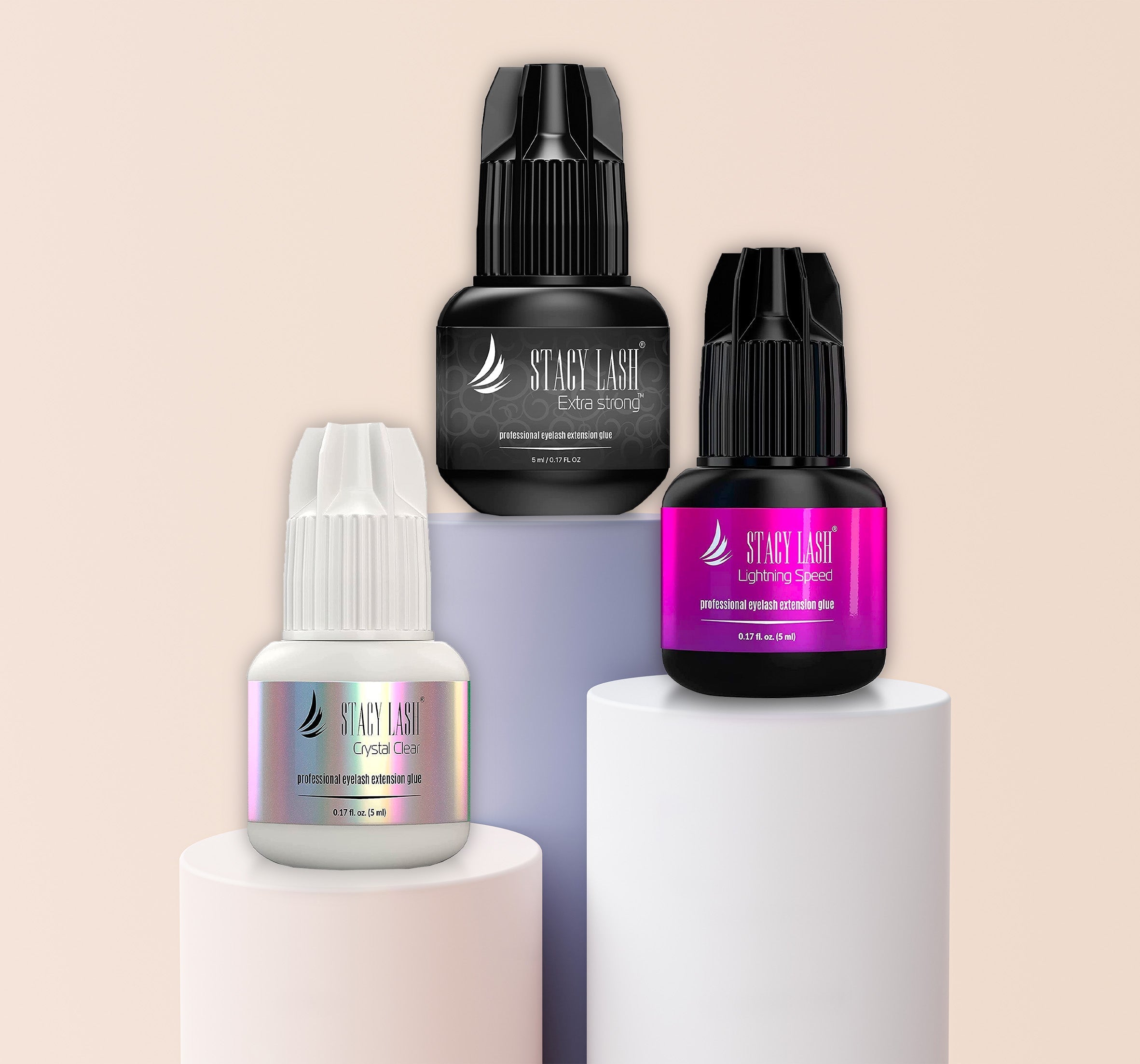 Stacy Lash Eztra Strong, Lightning Speed and Crustal Clear lash glue 