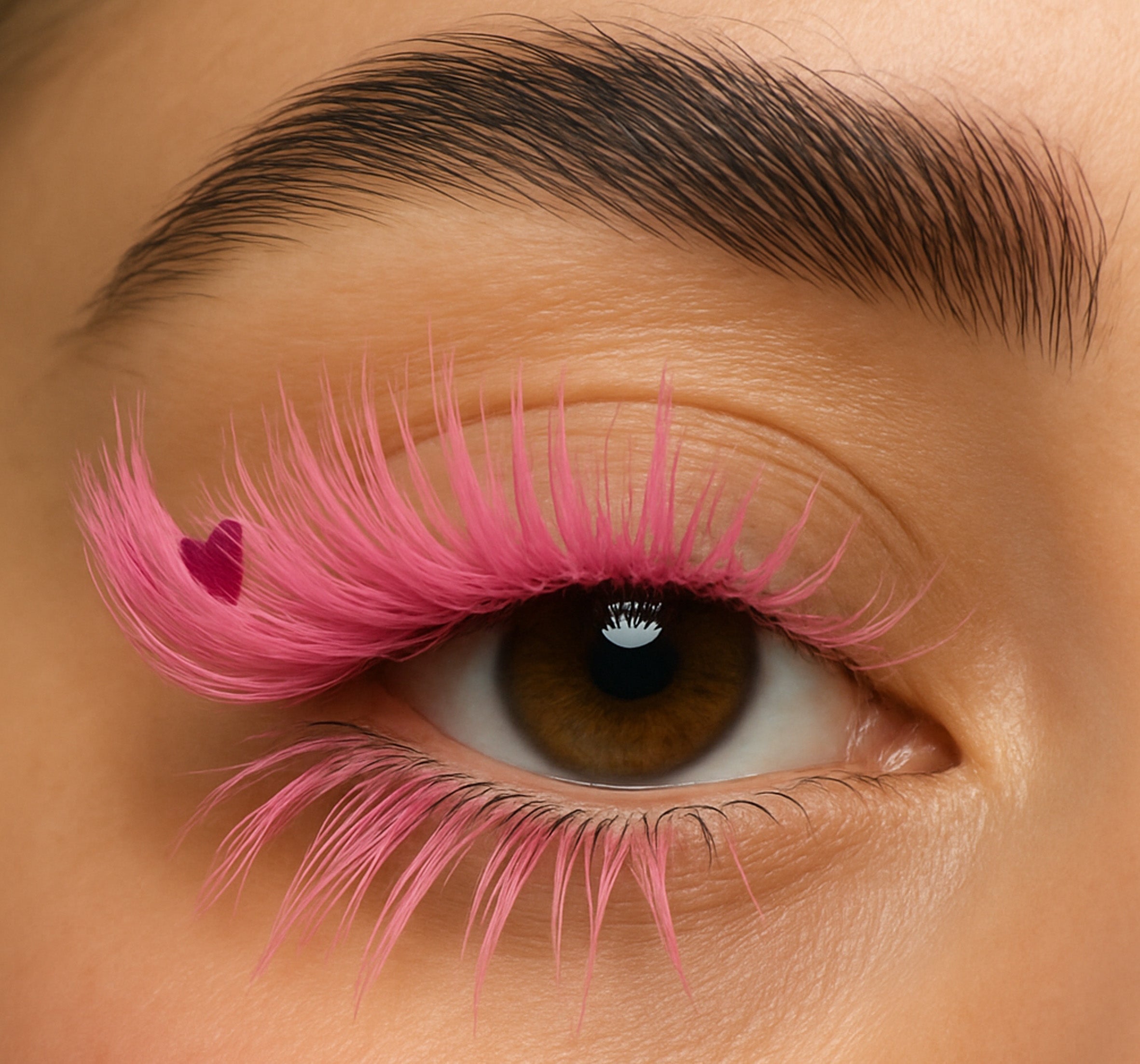 an eye with colored extensions