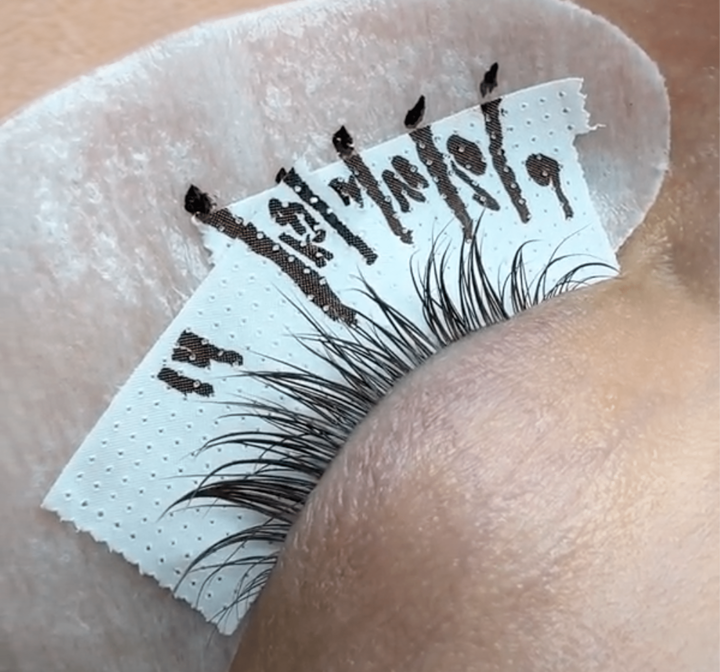 patched down eye with lash mapping