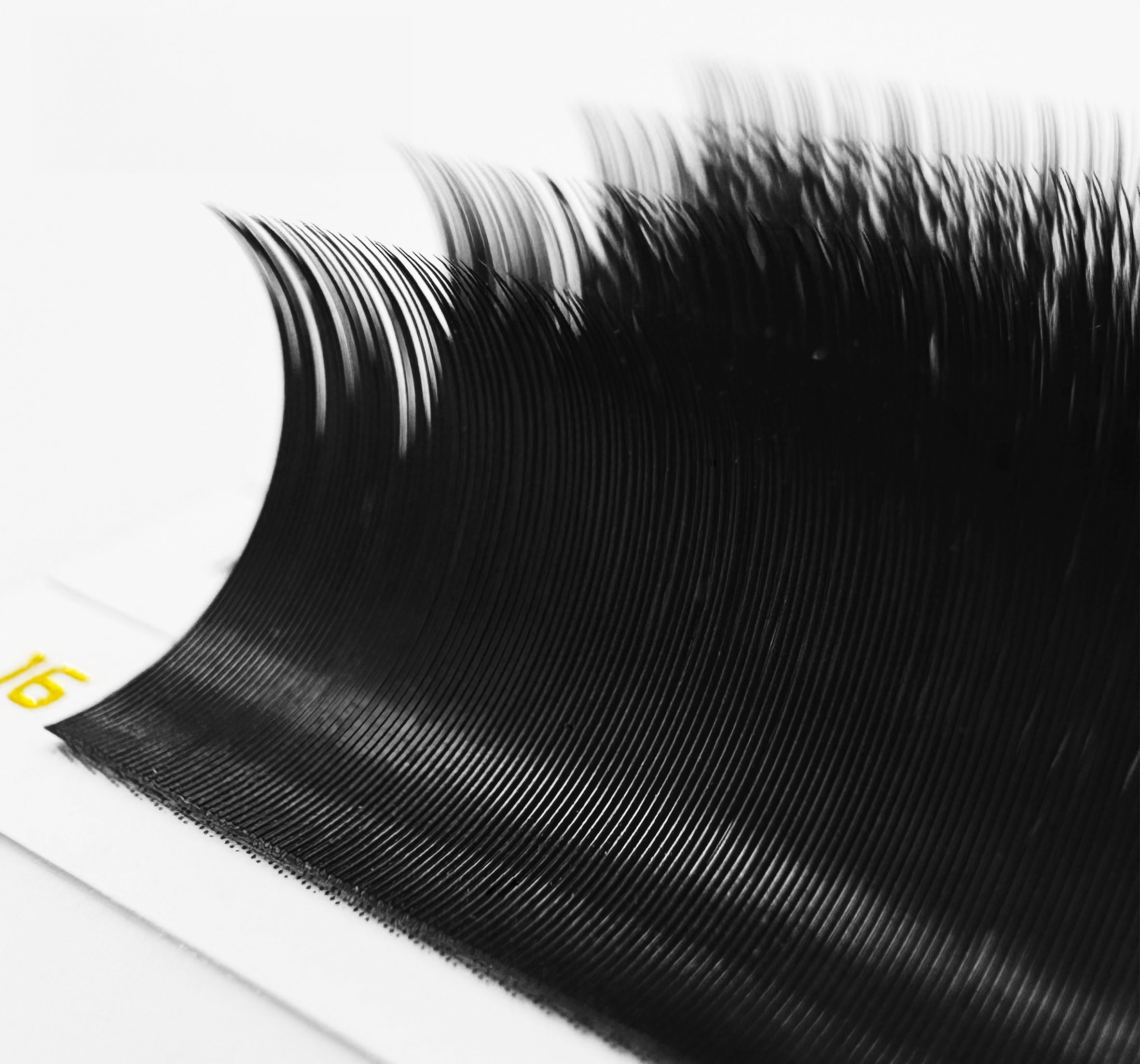 a closeup of lash fiber on a strip
