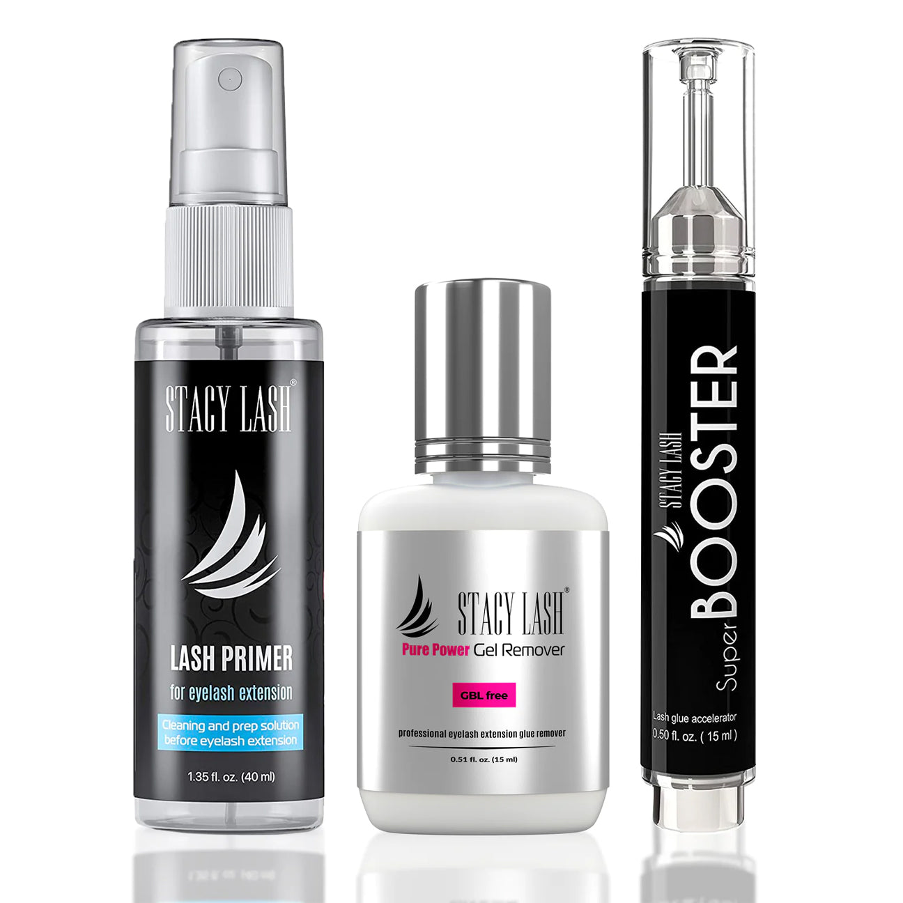 Stacy Lash Bundle: Primer 40ml & Pure Power Gel Remover 15ml & Booster 15 ml