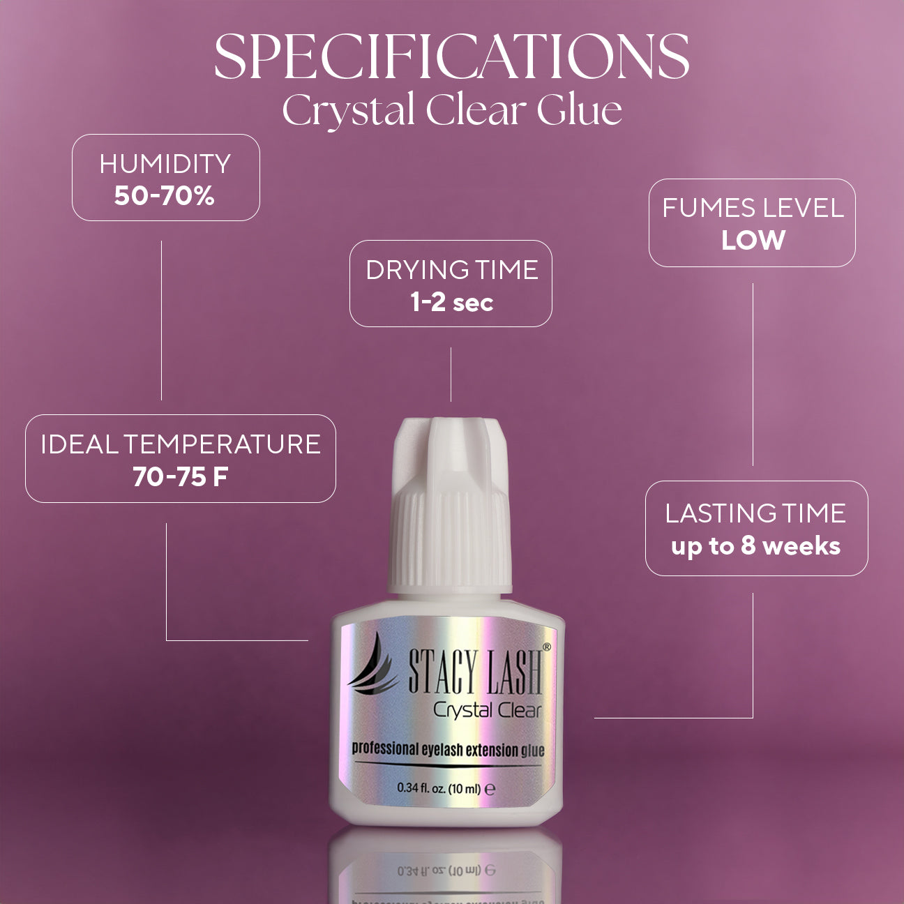 Pegamento para extensiones de pestañas Stacy Lash Crystal Clear - 10ml photo 2