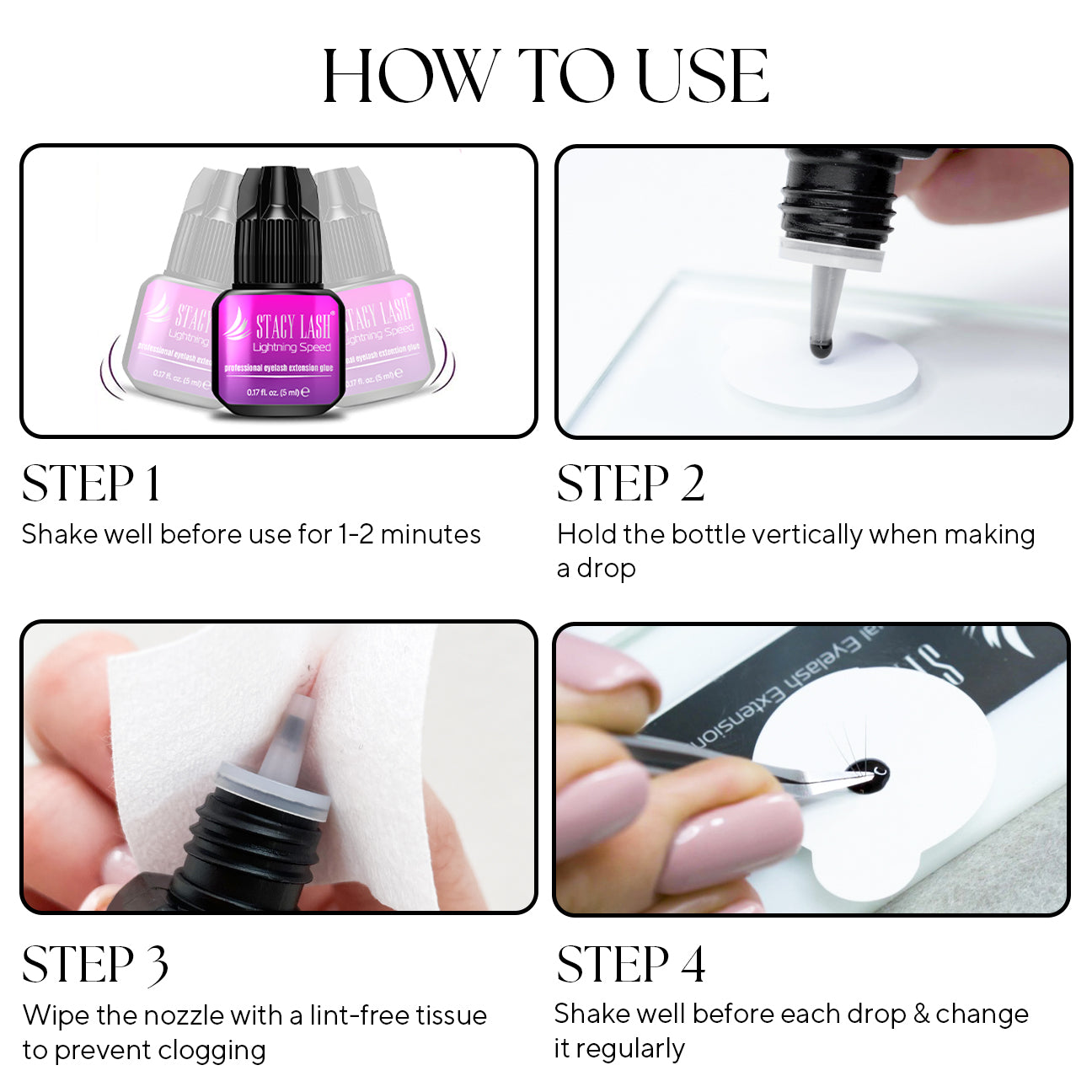 Pegamento para extensiones de pestañas Stacy Lash Lightning Speed - 5ml photo 6