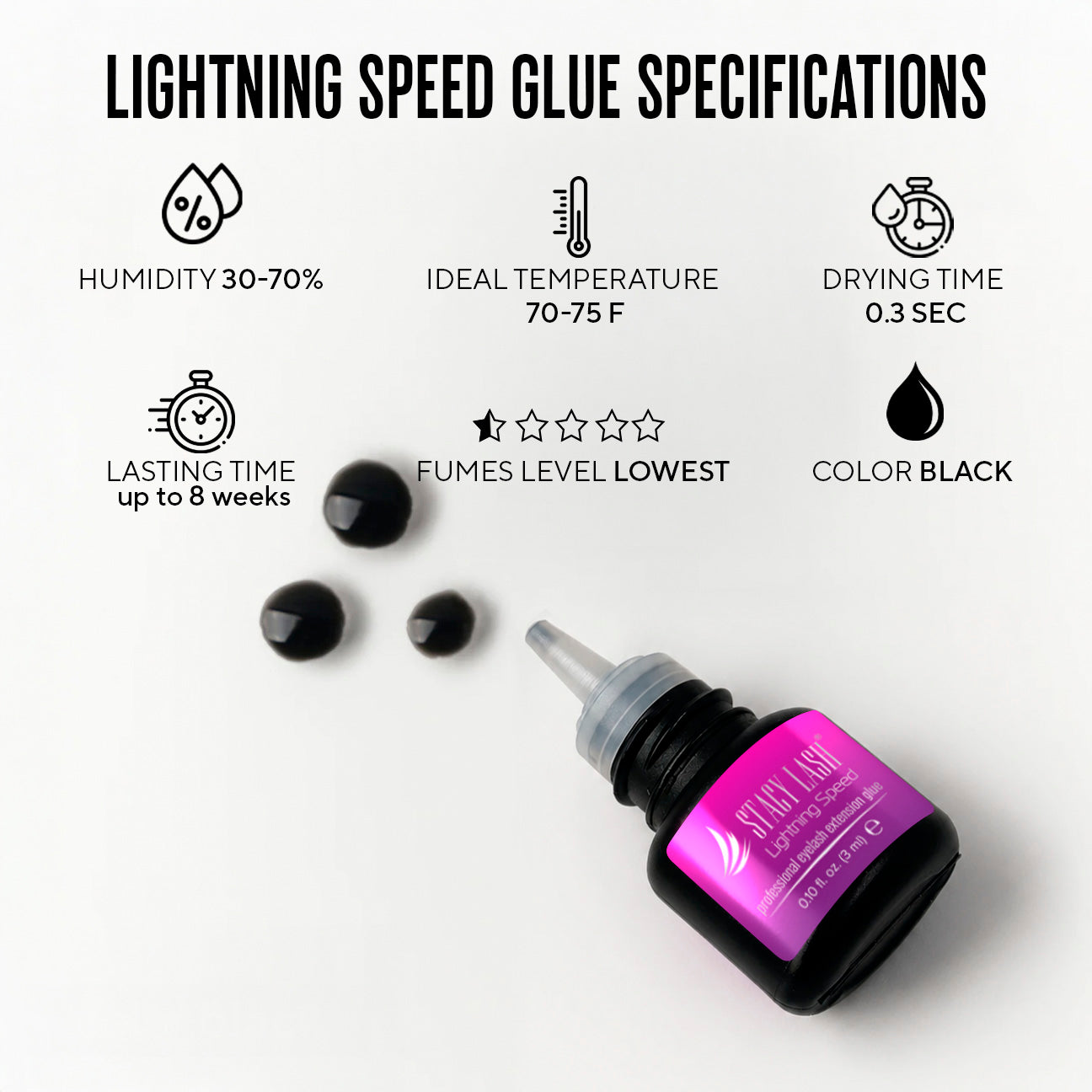 Stacy Lash Lightning Speed Eyelash Extension Glue - 3ml