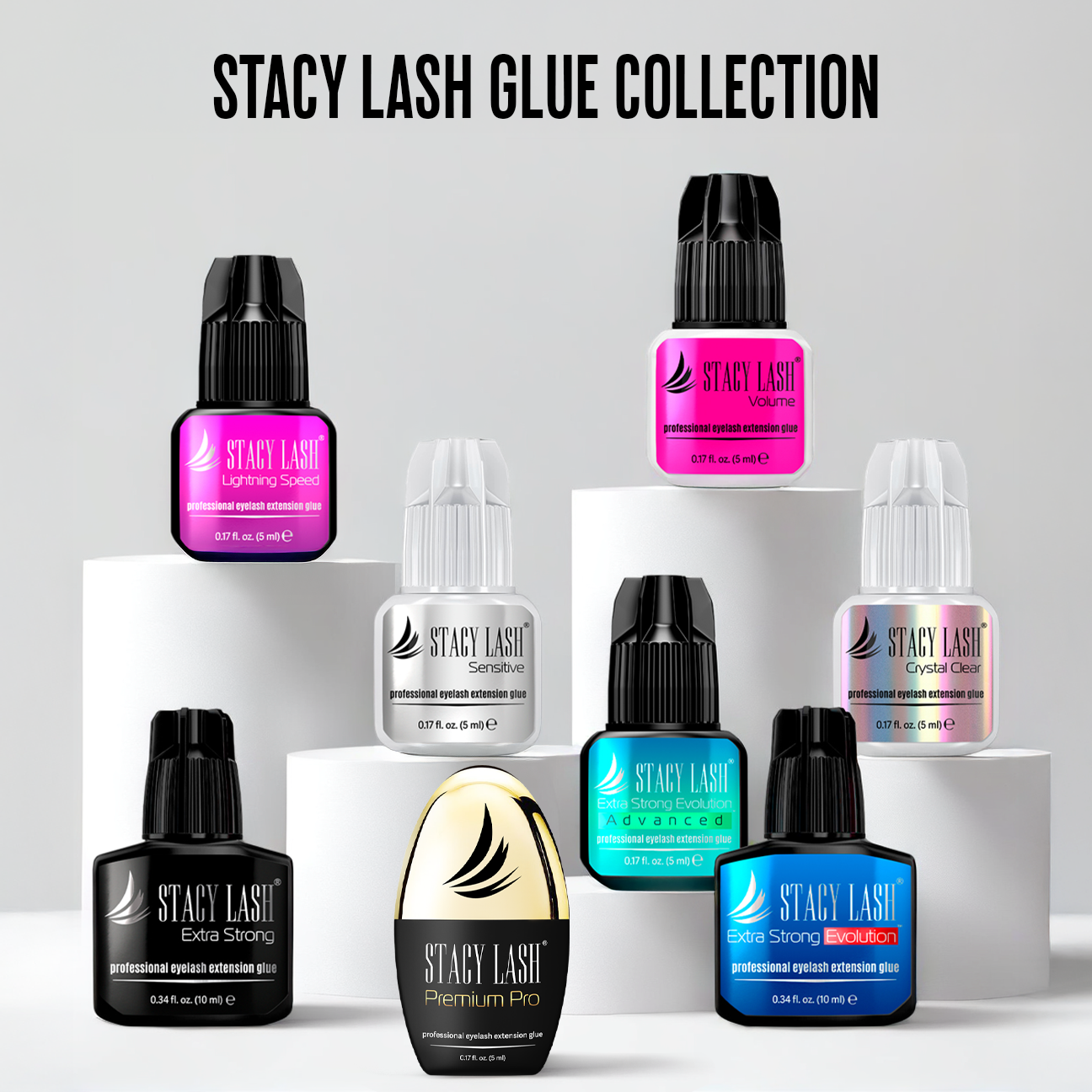 Pegamento para pestañas Stacy Lash Premium Pro 5ml / Pegamento para extensiones de pestañas sensibles photo 6