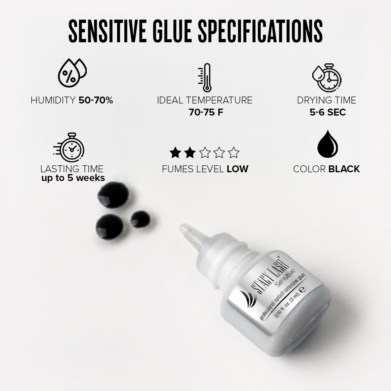 Stacy Lash Sensitive Eyelash Extension Glue - 3ml
