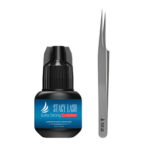 Stacy Lash Bundle: Evolution 5ml & STL-3 Eyelash Extension Tweezers