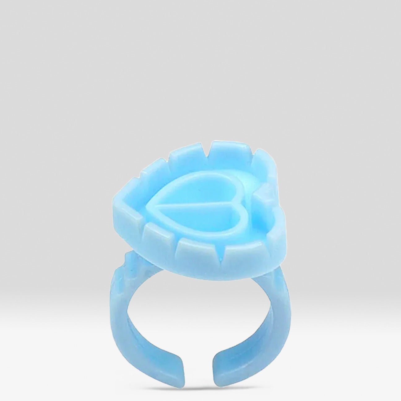 Easy Fan Glue Ring (100 pcs) - Blue heart
