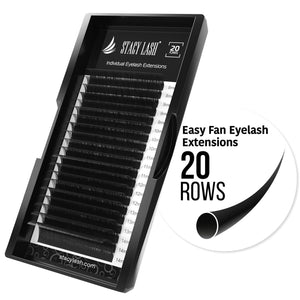 20 Rows - Easy Fan Mink Eyelash Extensions B Curl