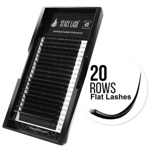 20 Rows - Flat (Ellipse) Eyelash Extensions C Curl