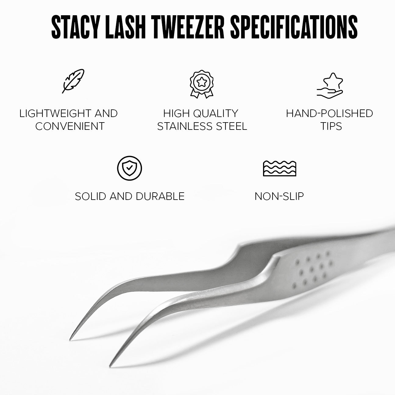 Stacy Lash Bundle: Evolution 5ml & STL - 10 Eyelash Extension Tweezers - 