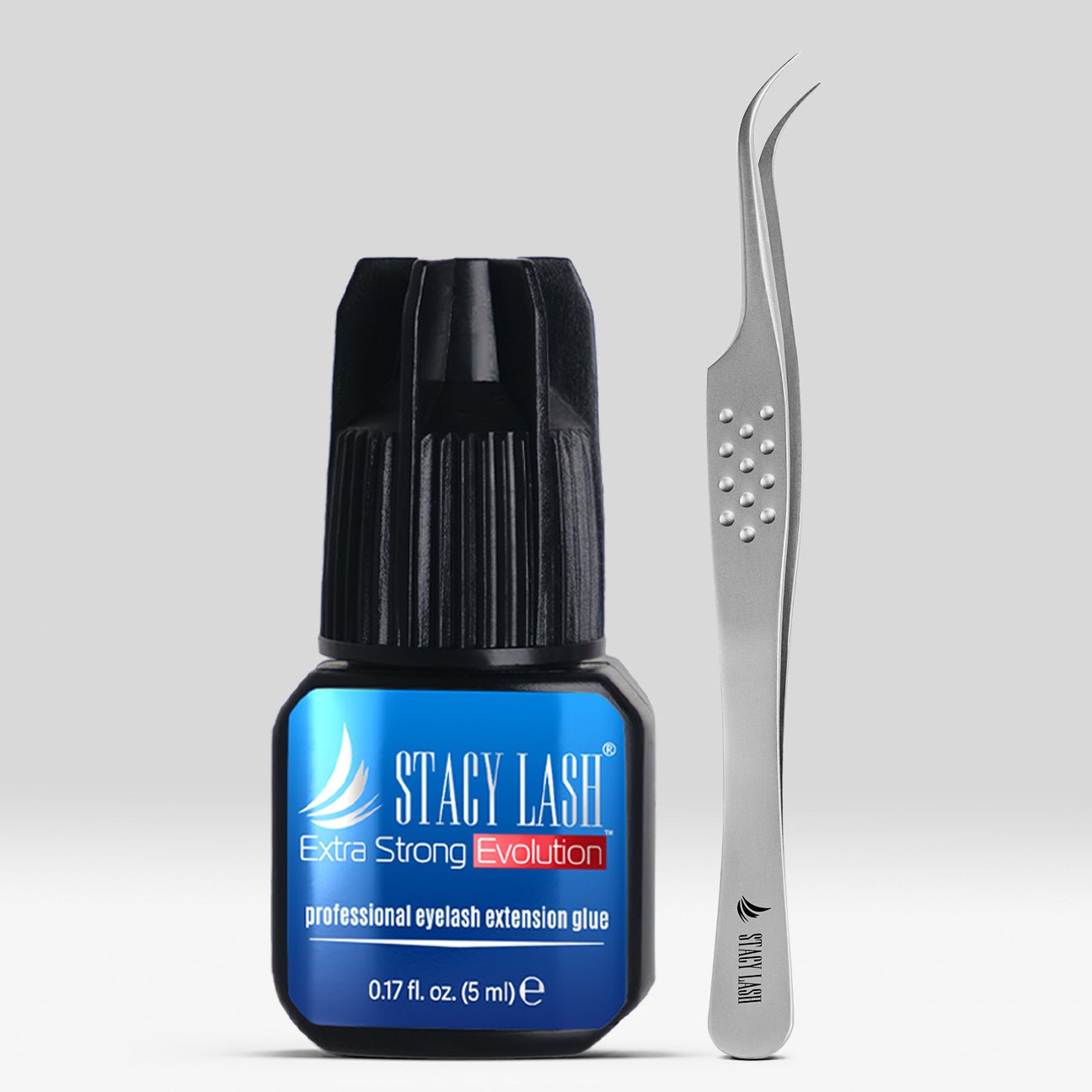 Stacy Lash Bundle: Evolution 5ml & STL - 10 Eyelash Extension Tweezers - 
