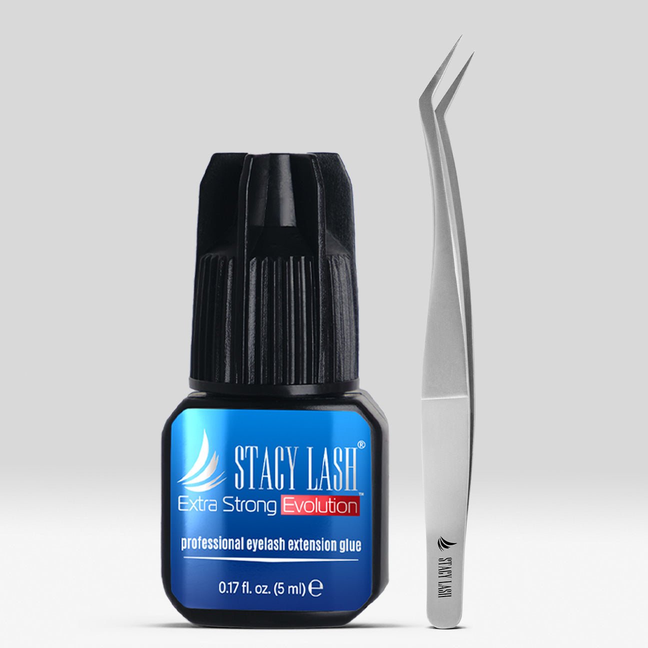 Stacy Lash Bundle: Evolution 5ml & STL - 11 Eyelash Extension Tweezers - 
