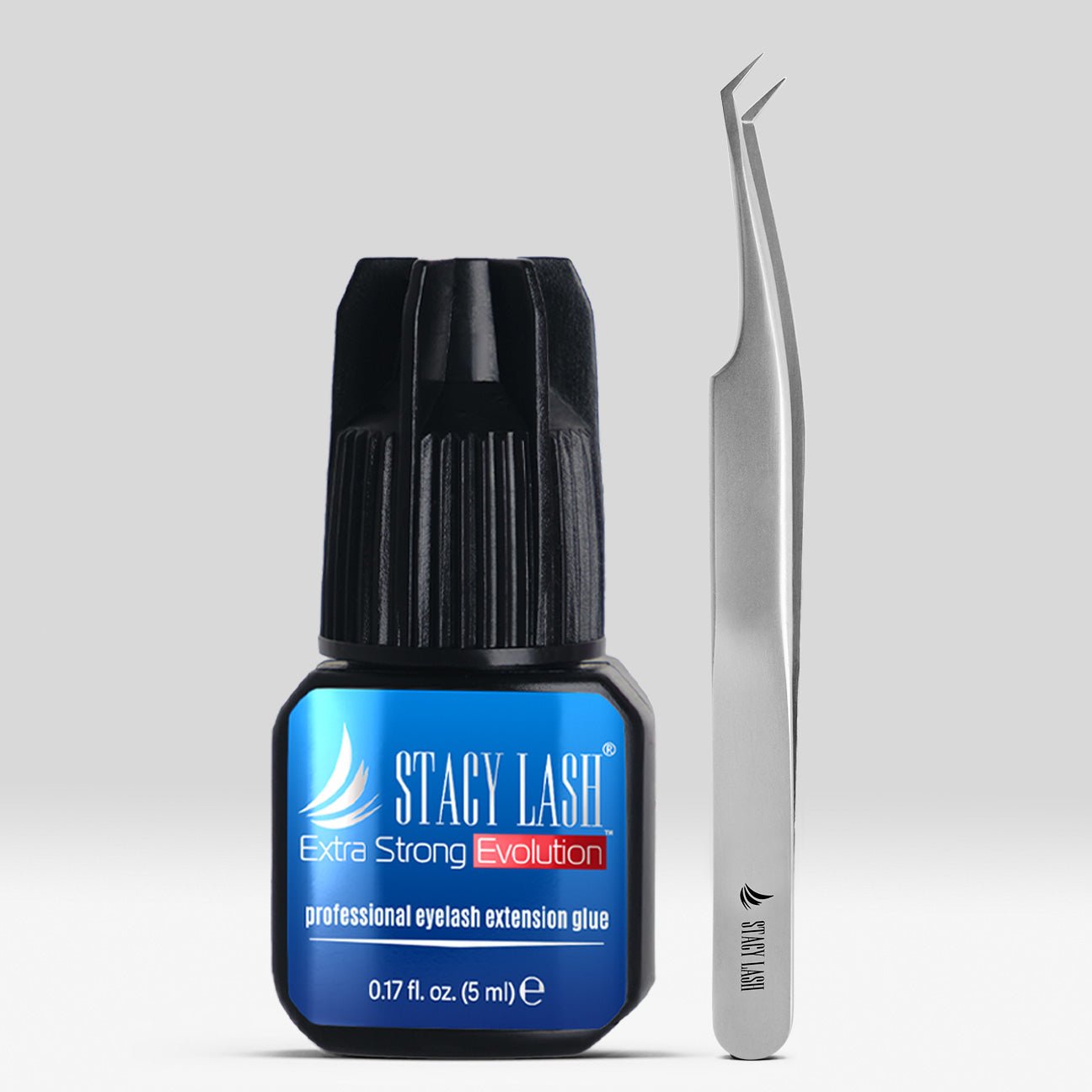 Stacy Lash Bundle: Evolution 5ml & STL - 13 Eyelash Extension Tweezers - 