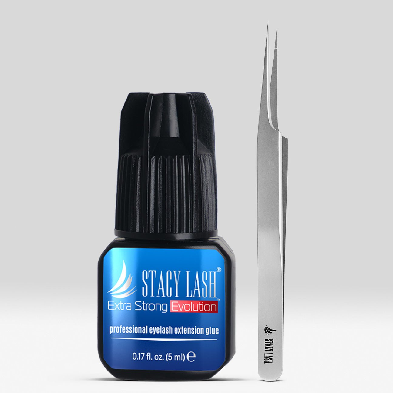 Stacy Lash Bundle: Evolution 5ml & STL - 3 Eyelash Extension Tweezers - 