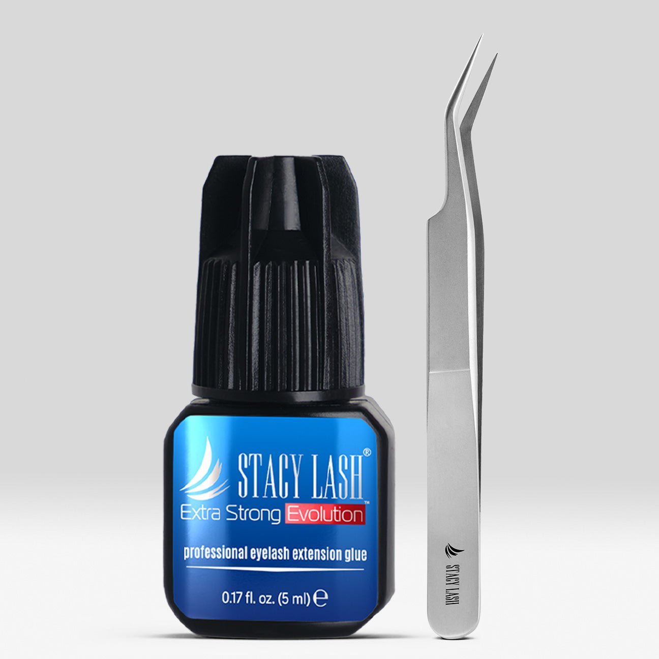 Stacy Lash Bundle: Evolution 5ml & STL - 7 Eyelash Extension Tweezers - 