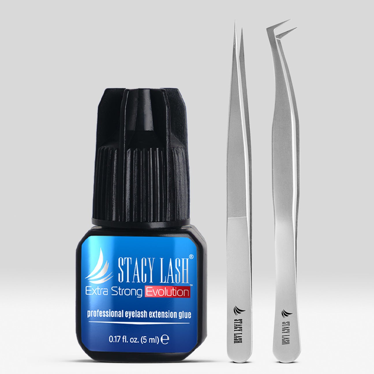 Stacy Lash Bundle: Evolution 5ml & STL2 & STL6 Lash Extension Tweezers - 