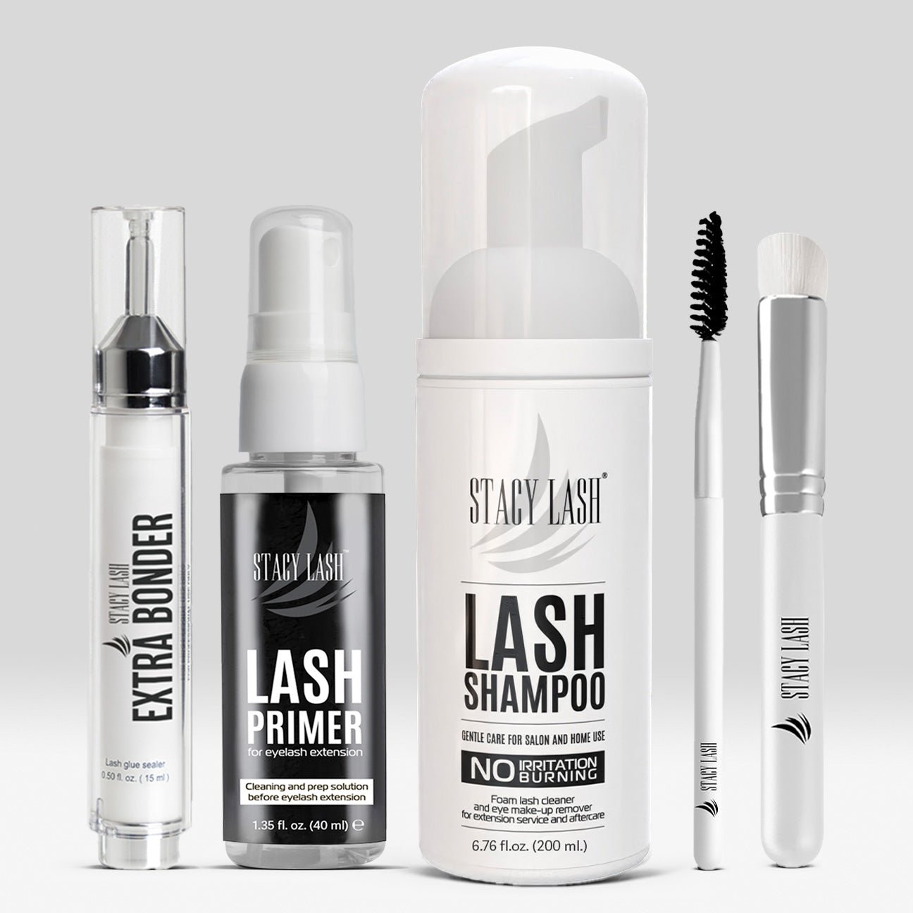 Stacy Lash Bundle: Extra Bonder 0.50 fl. oz. / 15ml & Primer 40ml & Lash Shampoo 200ml/6.76fl.oz - 