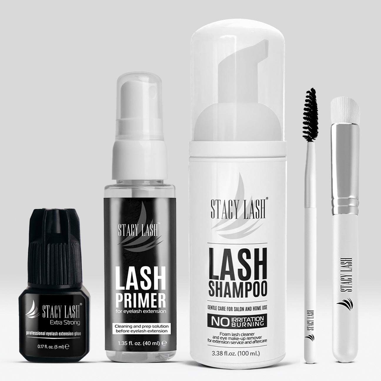 Stacy Lash Bundle: Extra Strong 5ml & Primer 40ml & Lash Shampoo 100ml - 