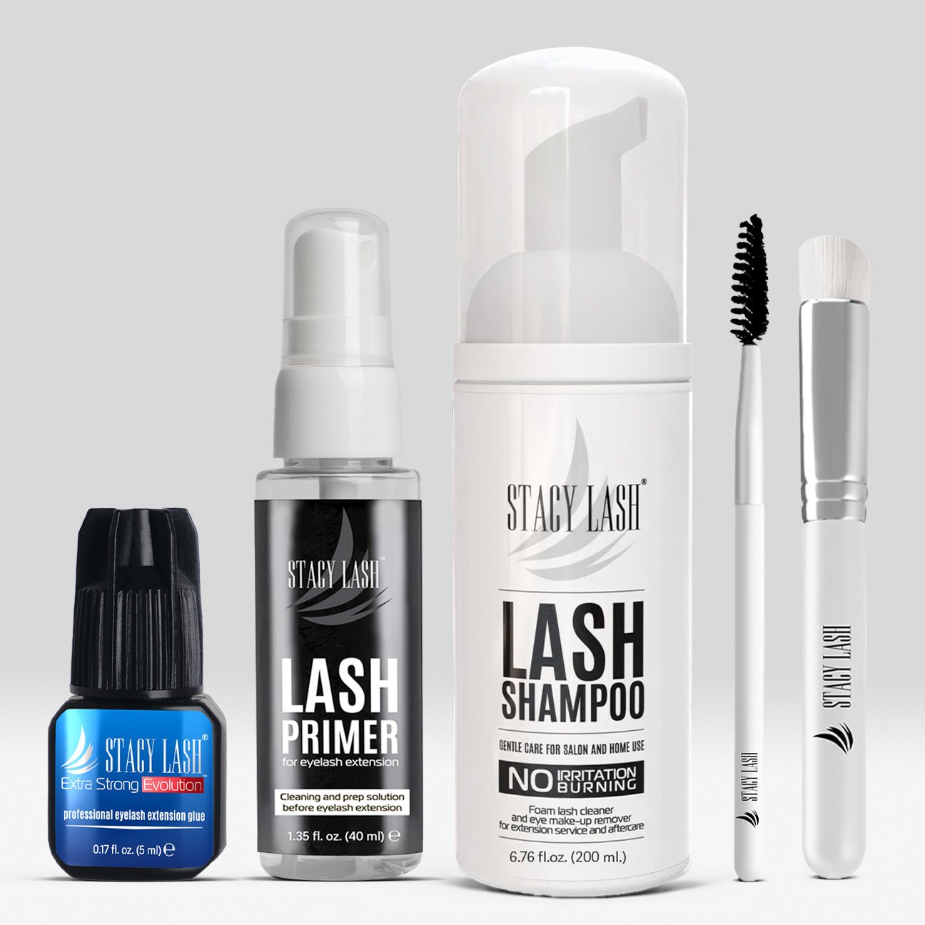 Stacy Lash Bundle: Extra Strong Evolution 5ml / & Primer 40ml & Lash Shampoo 200ml/6.76fl.oz - 