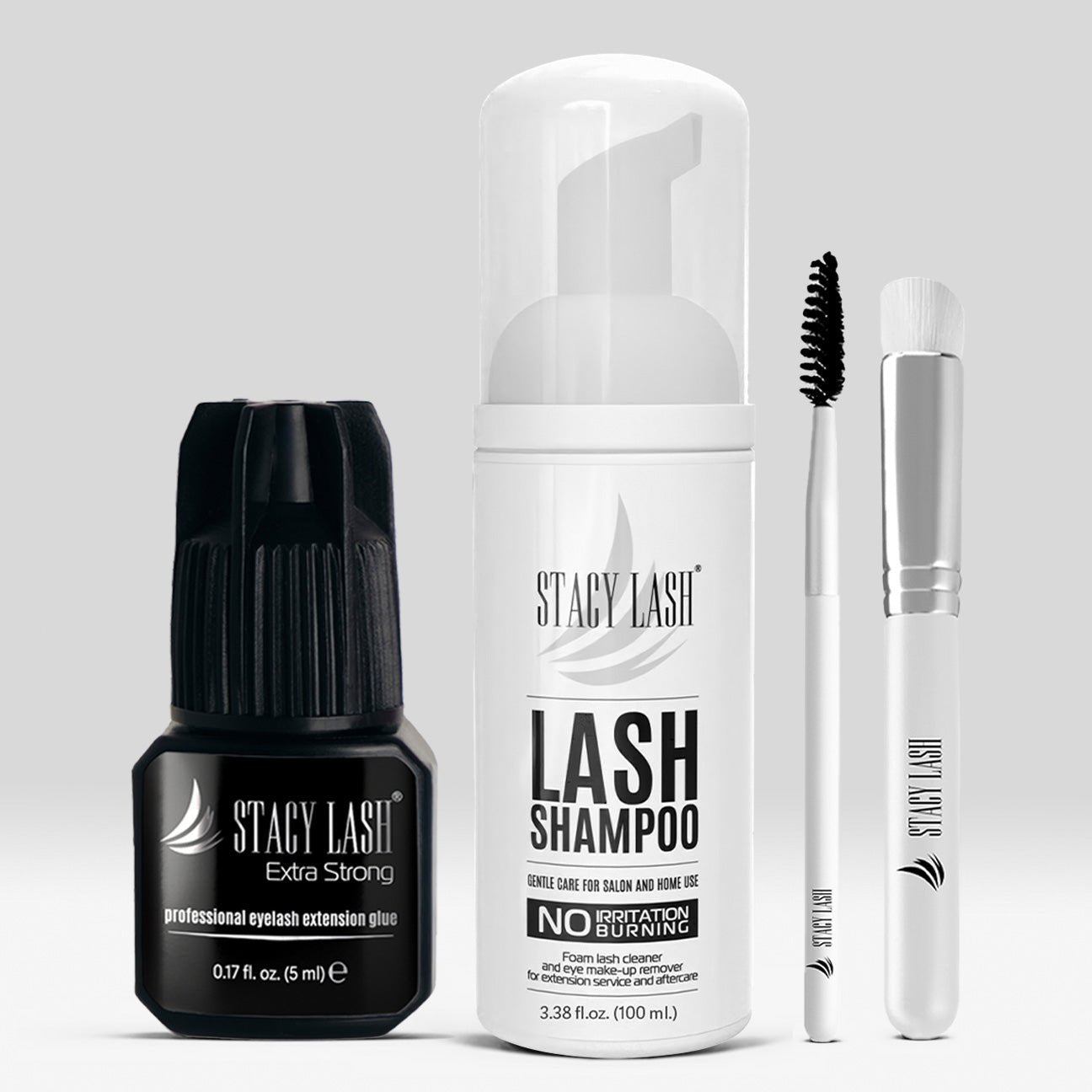 Stacy Lash Bundle: Extra Strong Eyelash Extension Glue 5ml & Lash Shampoo 100ml - 