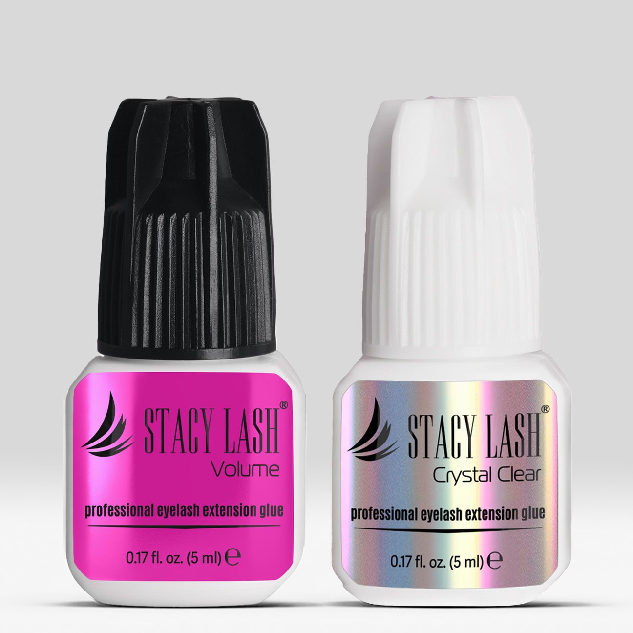 Stacy Lash Bundle: Eyelash Extension Glue - Crystal Clear 5ml & Volume 5ml - 