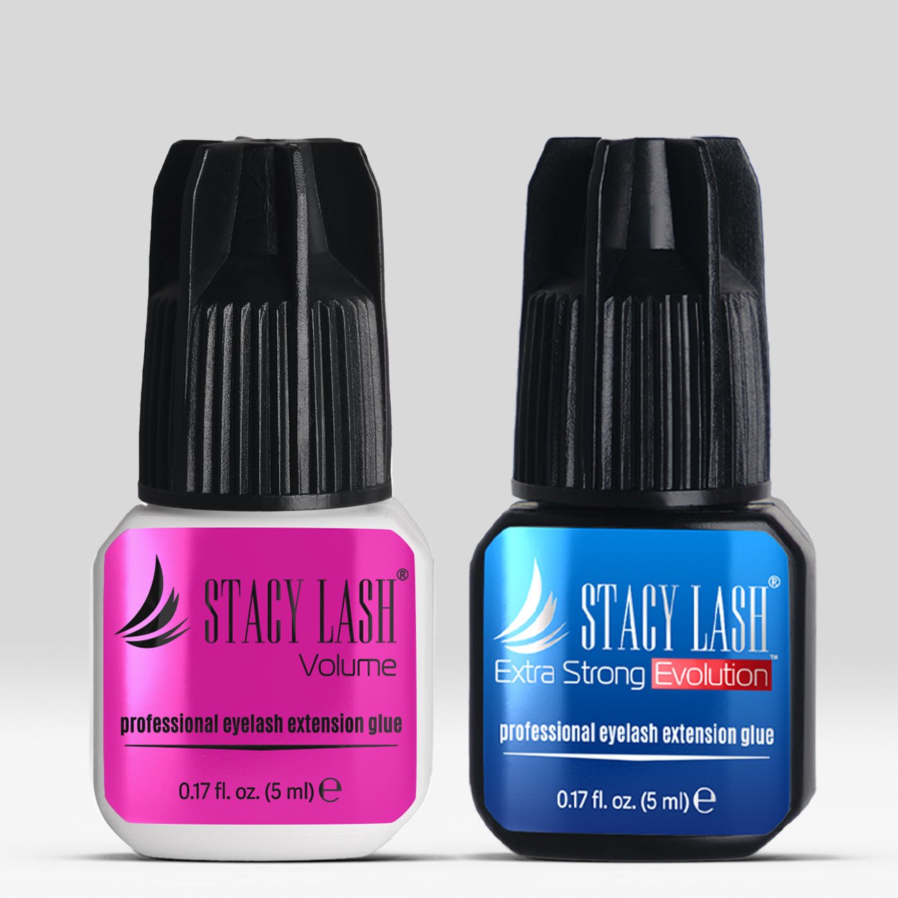 Stacy Lash Bundle: Eyelash Extension Glue - Extra Strong Evolution 5ml & Volume 5ml - 